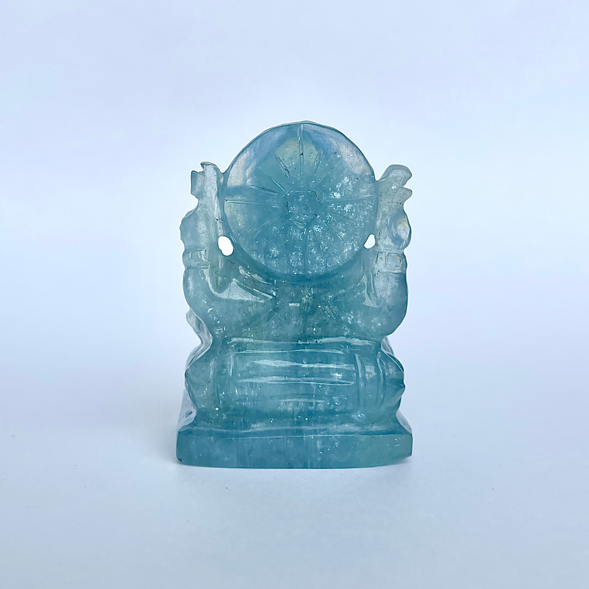 พระพิฆเนศทรงเครื่องอความารีน น้ำหนัก 462 กะรัต ส่วนสูง 5.6 ซม.(AQM-MRT-1.)