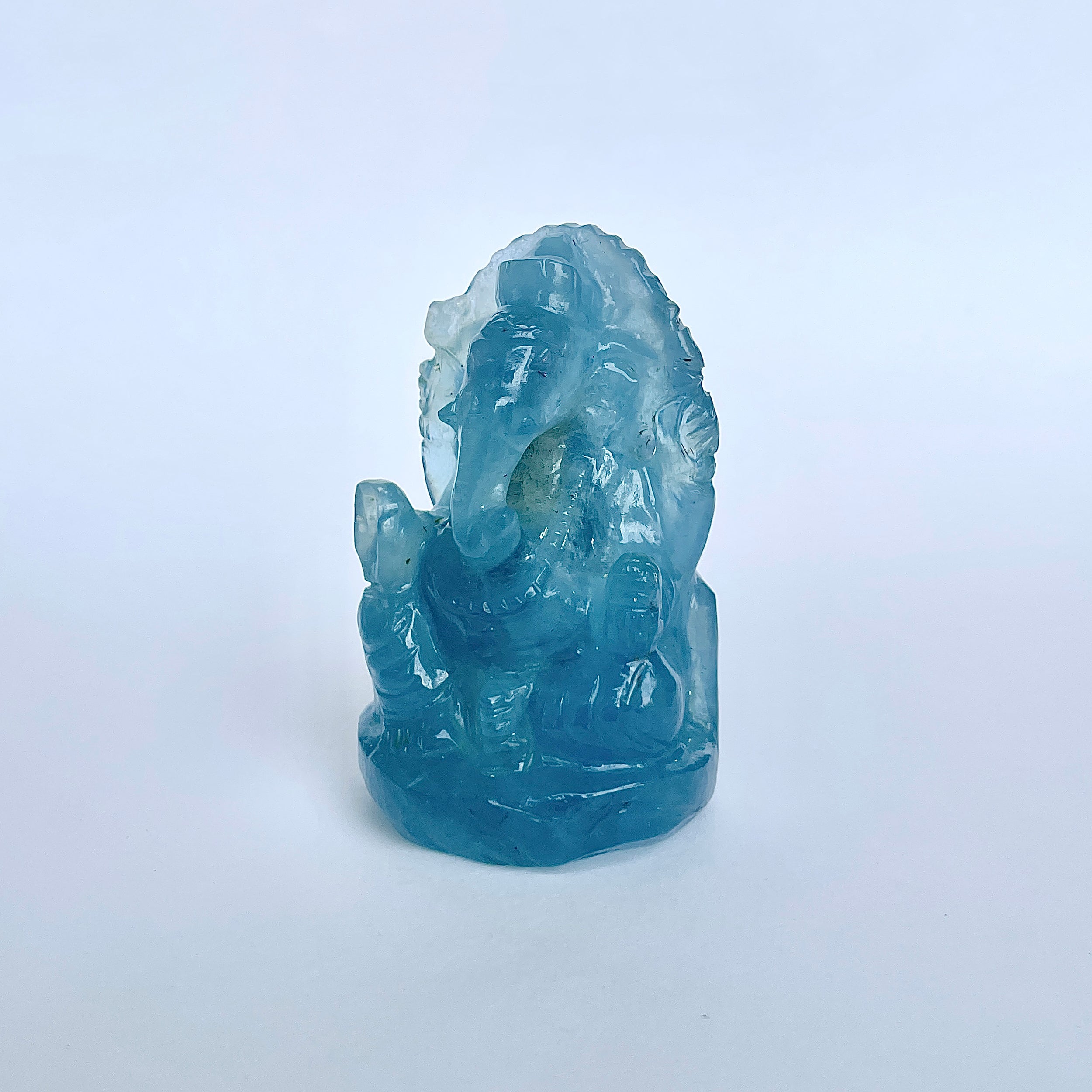 พระพิฆเนศทรงเครื่อง Aquamarine น้ำหนัก 564.5 กะรัต ส่วนสูง 6.5 CM-(AQM-MRT-12.)