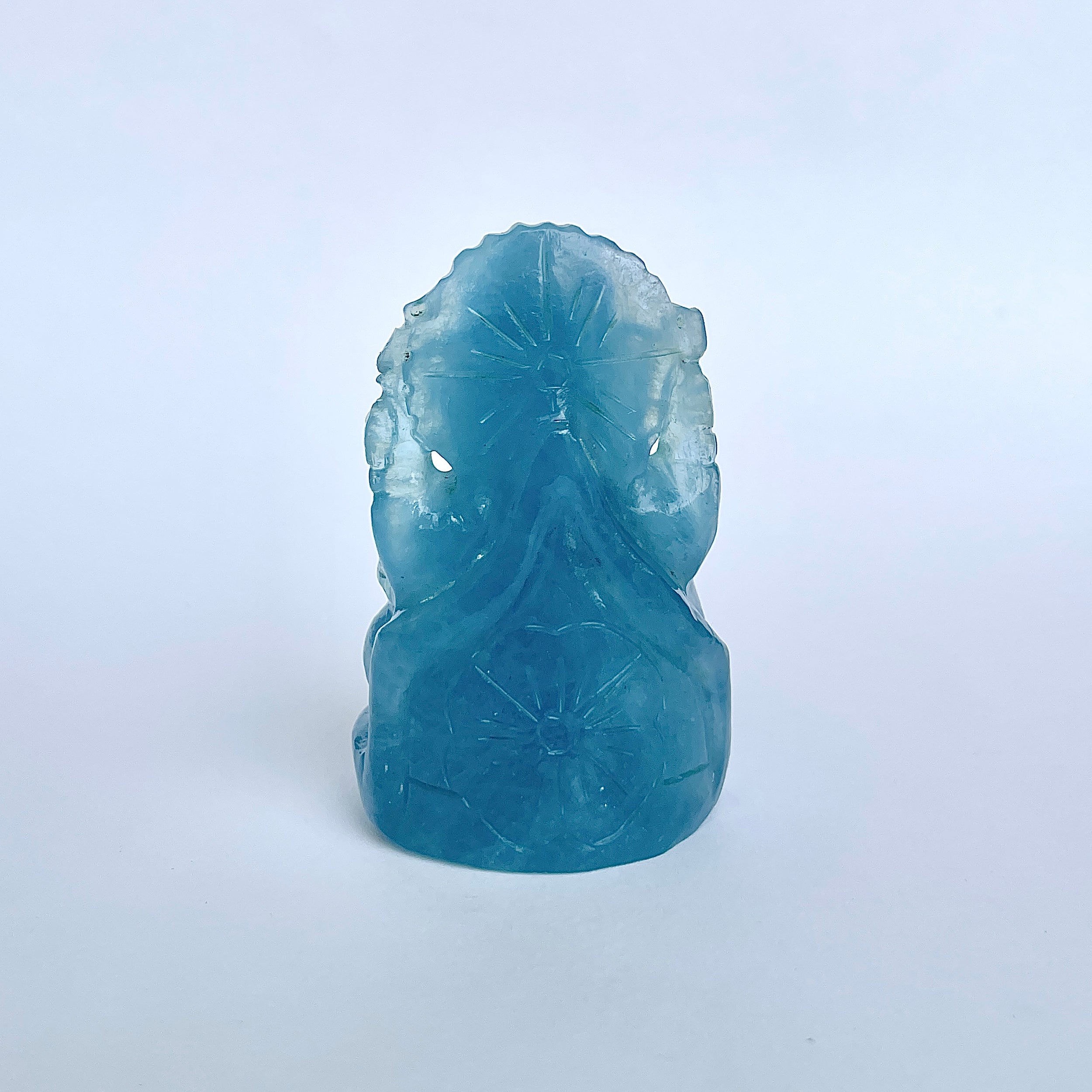 พระพิฆเนศทรงเครื่อง Aquamarine น้ำหนัก 564.5 กะรัต ส่วนสูง 6.5 CM-(AQM-MRT-12.)