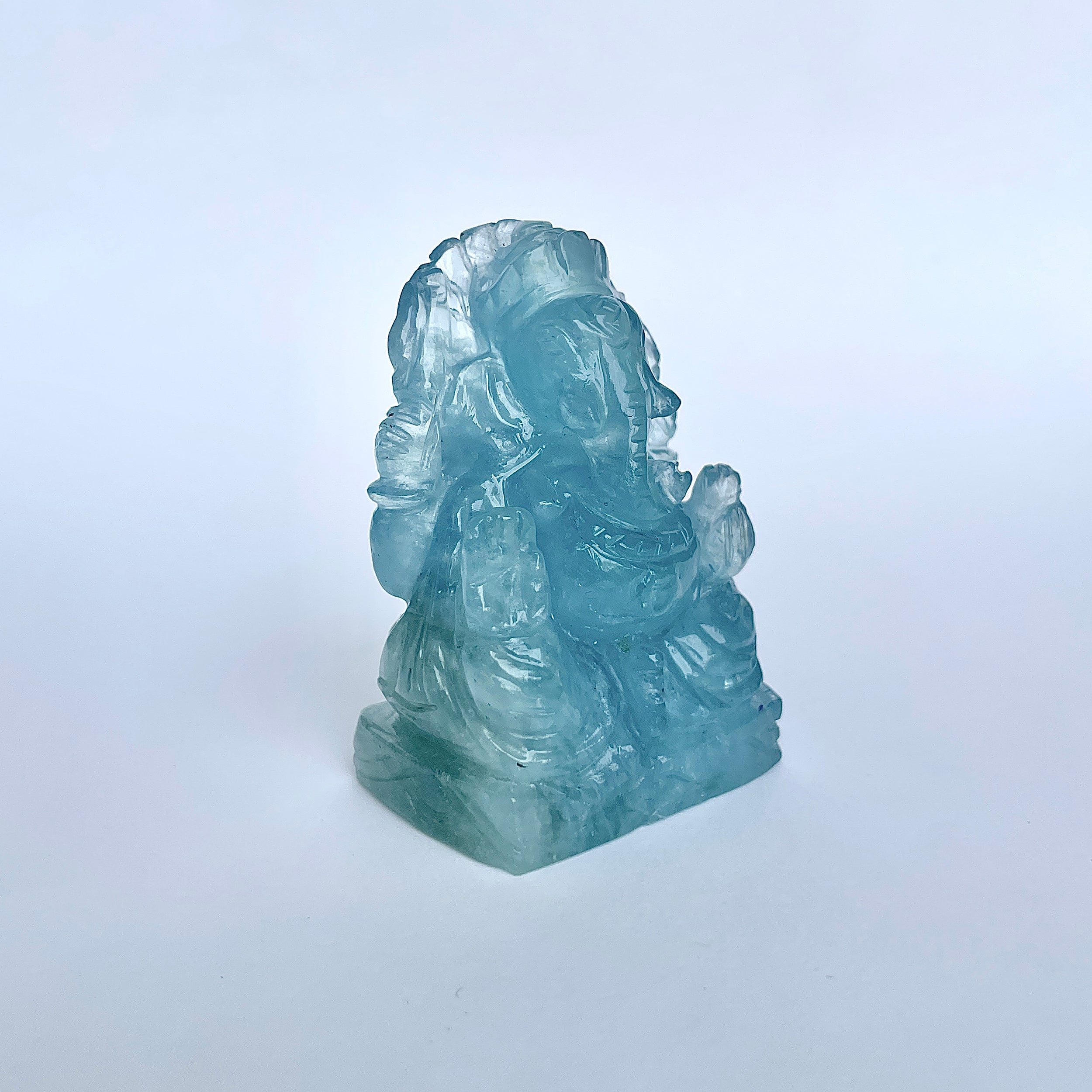 พระพิฆเนศทรงเครื่องอความารีน น้ำหนัก 546.5 กะรัต สูง 6 ซม.(AQM-MRT-13.)