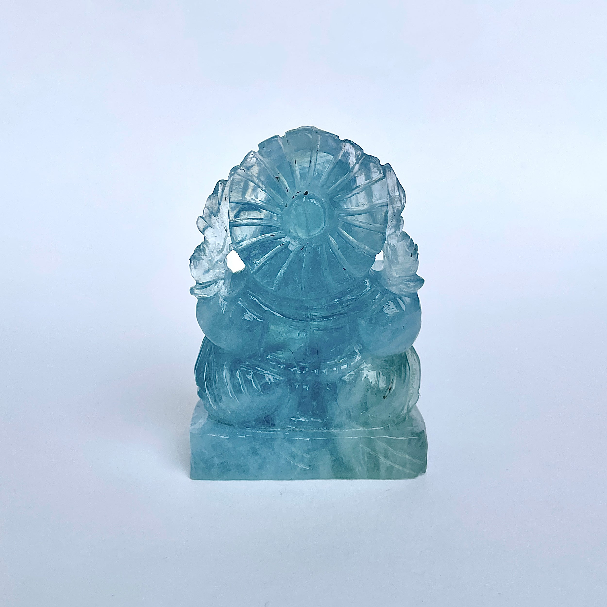 พระพิฆเนศทรงเครื่องอความารีน น้ำหนัก 546.5 กะรัต สูง 6 ซม.(AQM-MRT-13.)