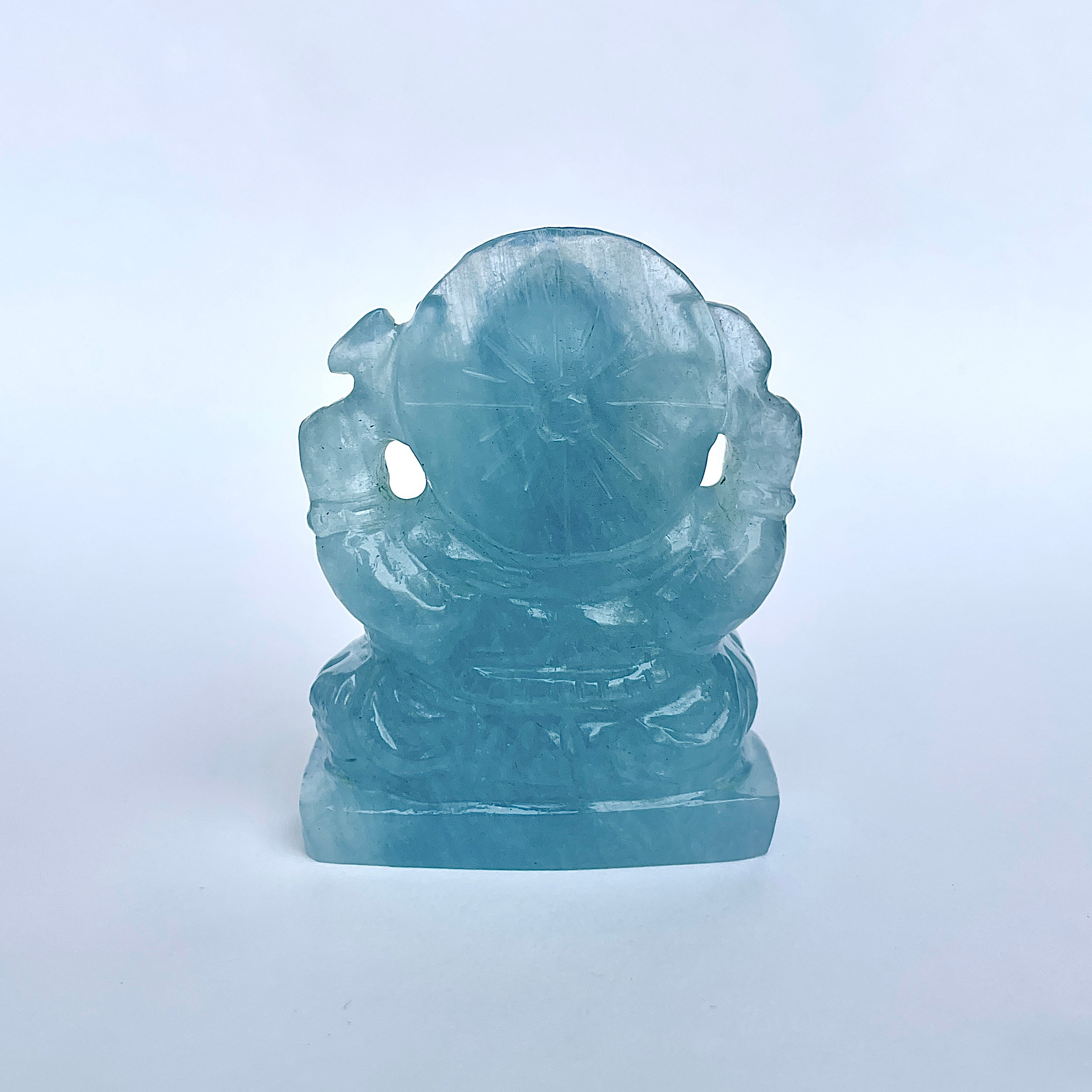 พระพิฆเนศทรงเครื่อง Aquamarine น้ำหนัก 604.5 กะรัต ส่วนสูง 6.7 CM-(AQM-MRT-15.)