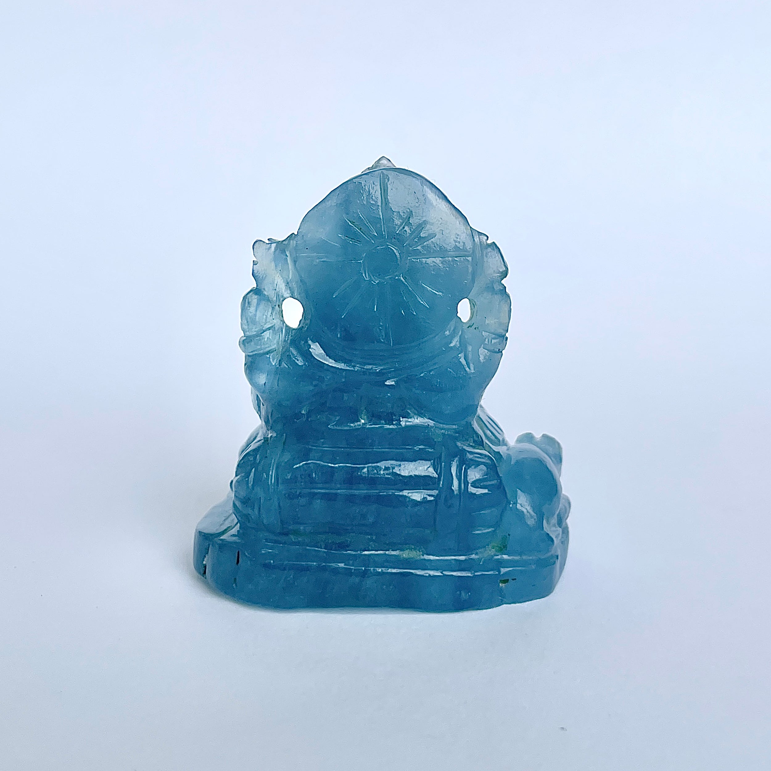 พระพิฆเนศทรงเครื่อง Aquamarine น้ำหนัก 341.5 กะรัต ส่วนสูง 5.2 ซม.(AQM-MRT-16.)