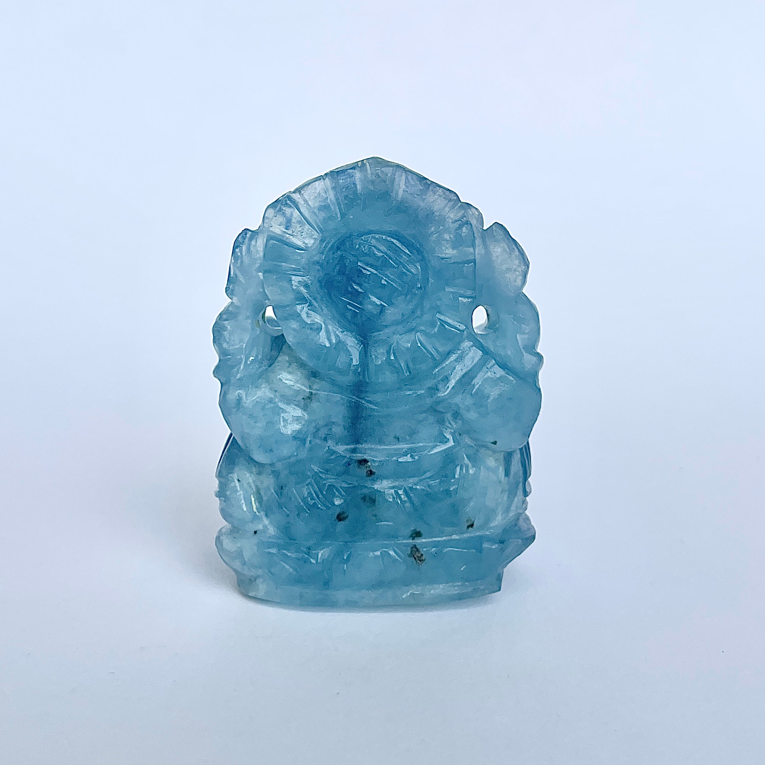 พระพิฆเนศทรงเครื่อง Aquamarine น้ำหนัก 254 กะรัต ส่วนสูง 4.4 ซม.(AQM-MRT-17.)