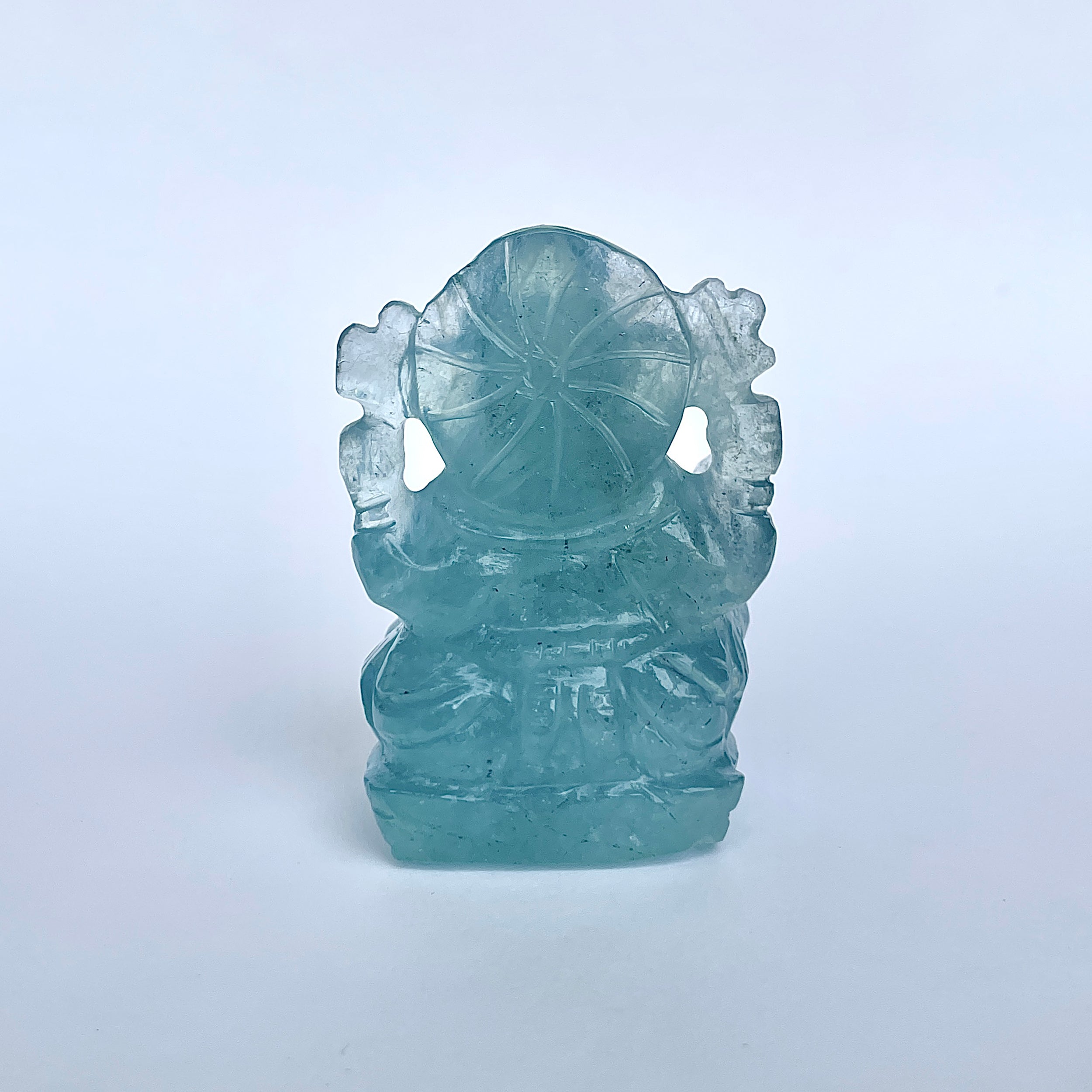 พระพิฆเนศทรงเครื่อง Aquamarine น้ำหนัก 531 กะรัต ส่วนสูง 6.2 ซม.(AQM-MRT-18.)