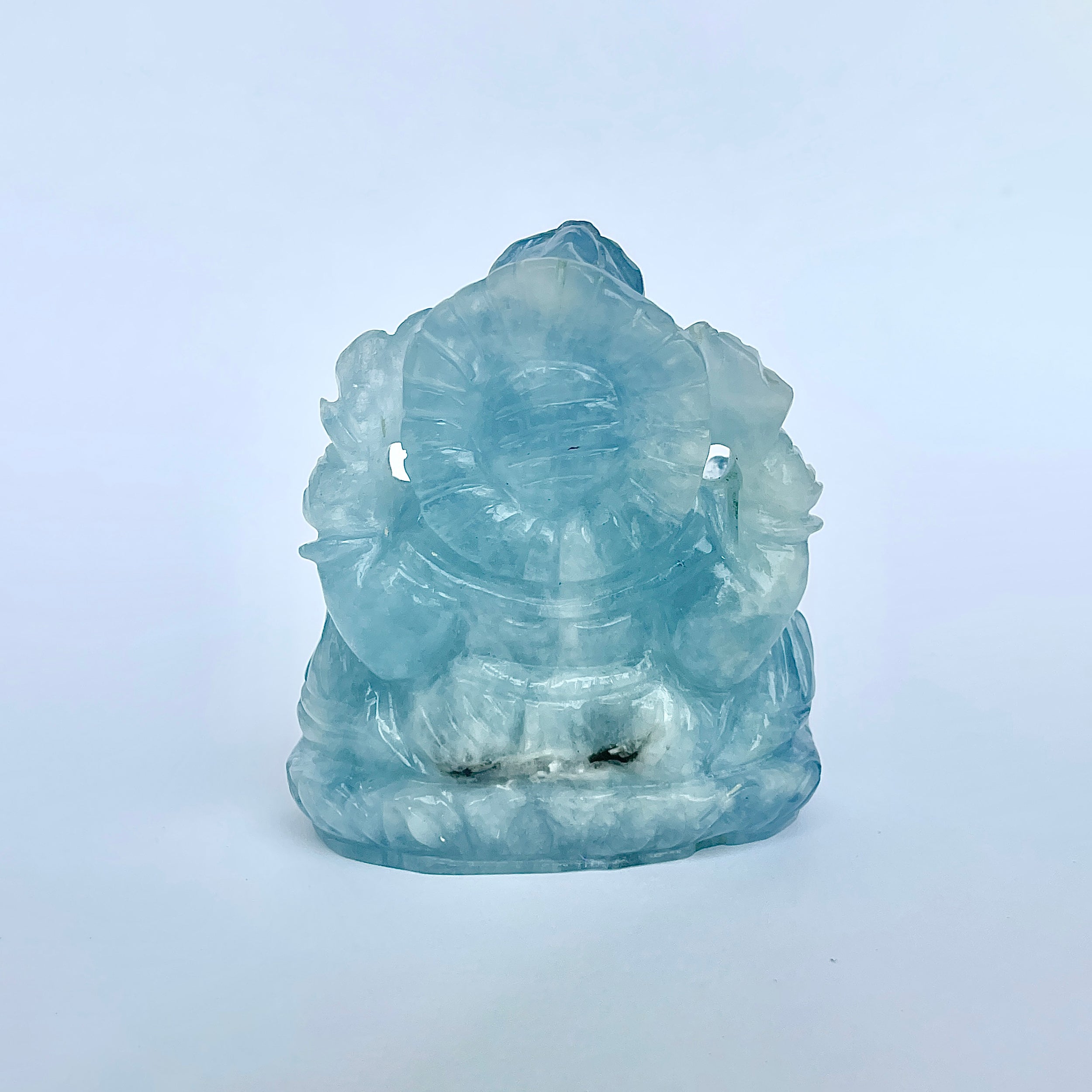 พระพิฆเนศทรงเครื่อง Aquamarine น้ำหนัก 924 กะรัต ส่วนสูง 6.4 CM-(AQM-MRT-2.)