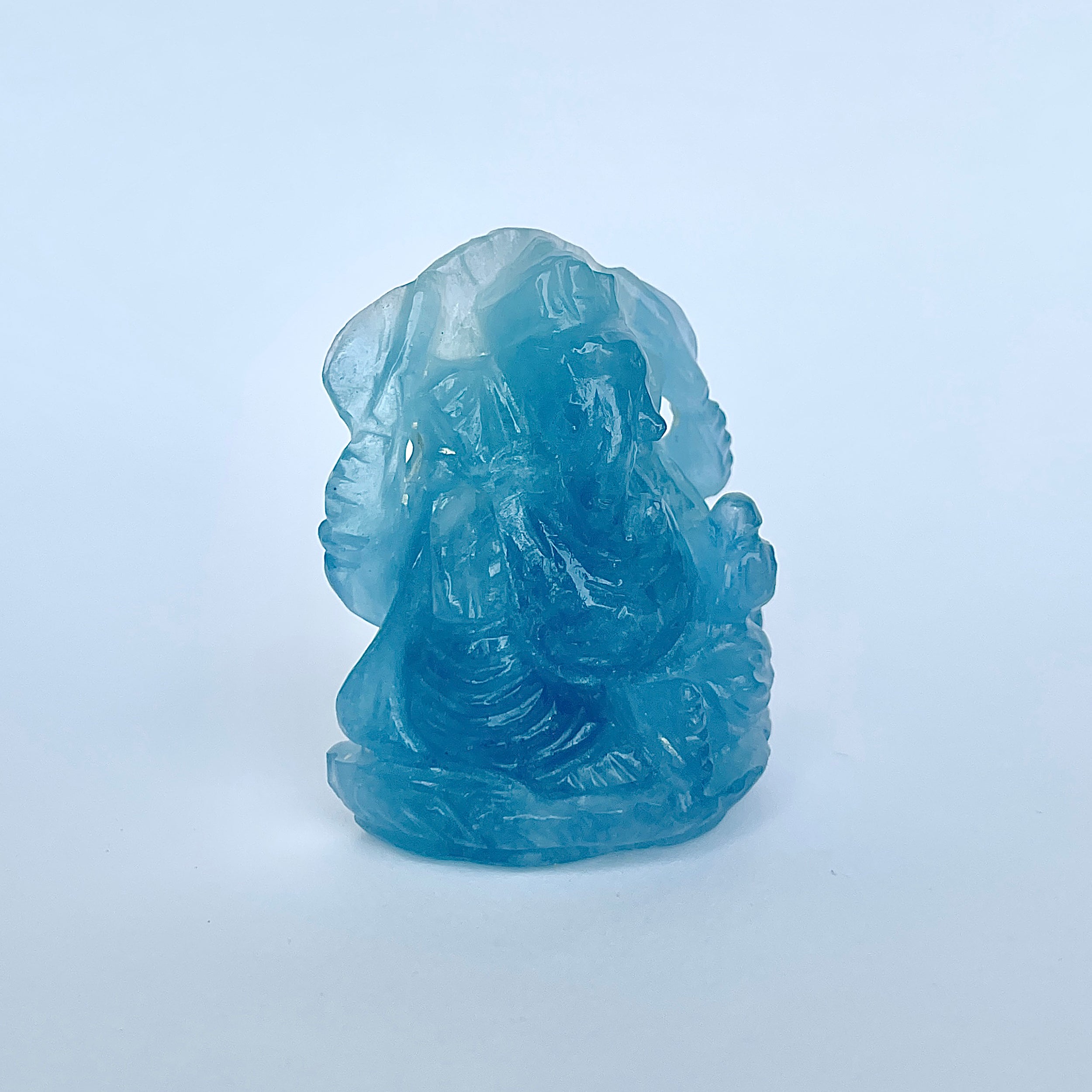 พระพิฆเนศทรงเครื่องอความารีน น้ำหนัก 277.5 กะรัต สูง 5 ซม.(AQM-MRT-20.)