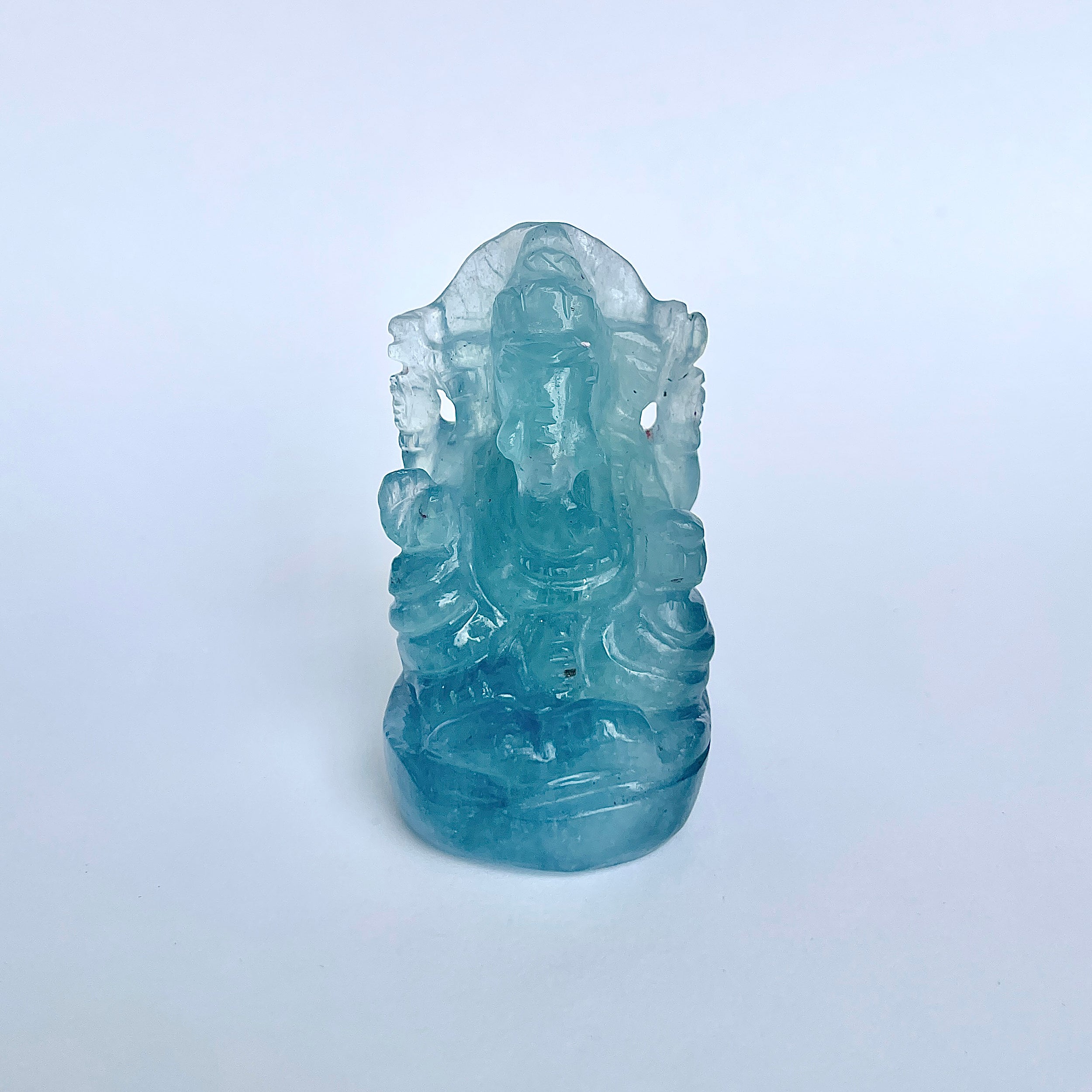 พระพิฆเนศทรงเครื่องอความารีน น้ำหนัก 655.5 กะรัต ส่วนสูง 6.8 ซม.(AQM-MRT-5.)