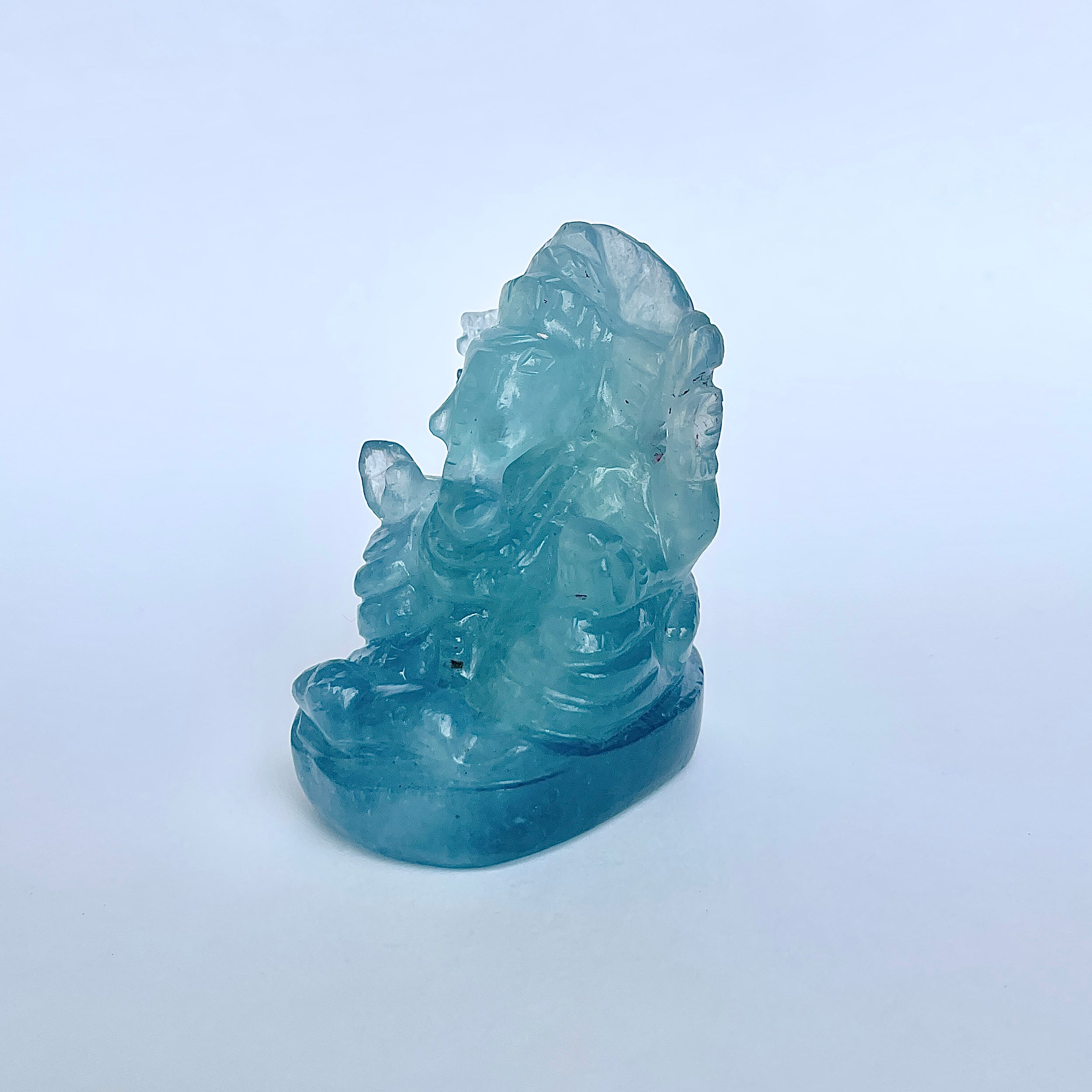 พระพิฆเนศทรงเครื่องอความารีน น้ำหนัก 655.5 กะรัต ส่วนสูง 6.8 ซม.(AQM-MRT-5.)