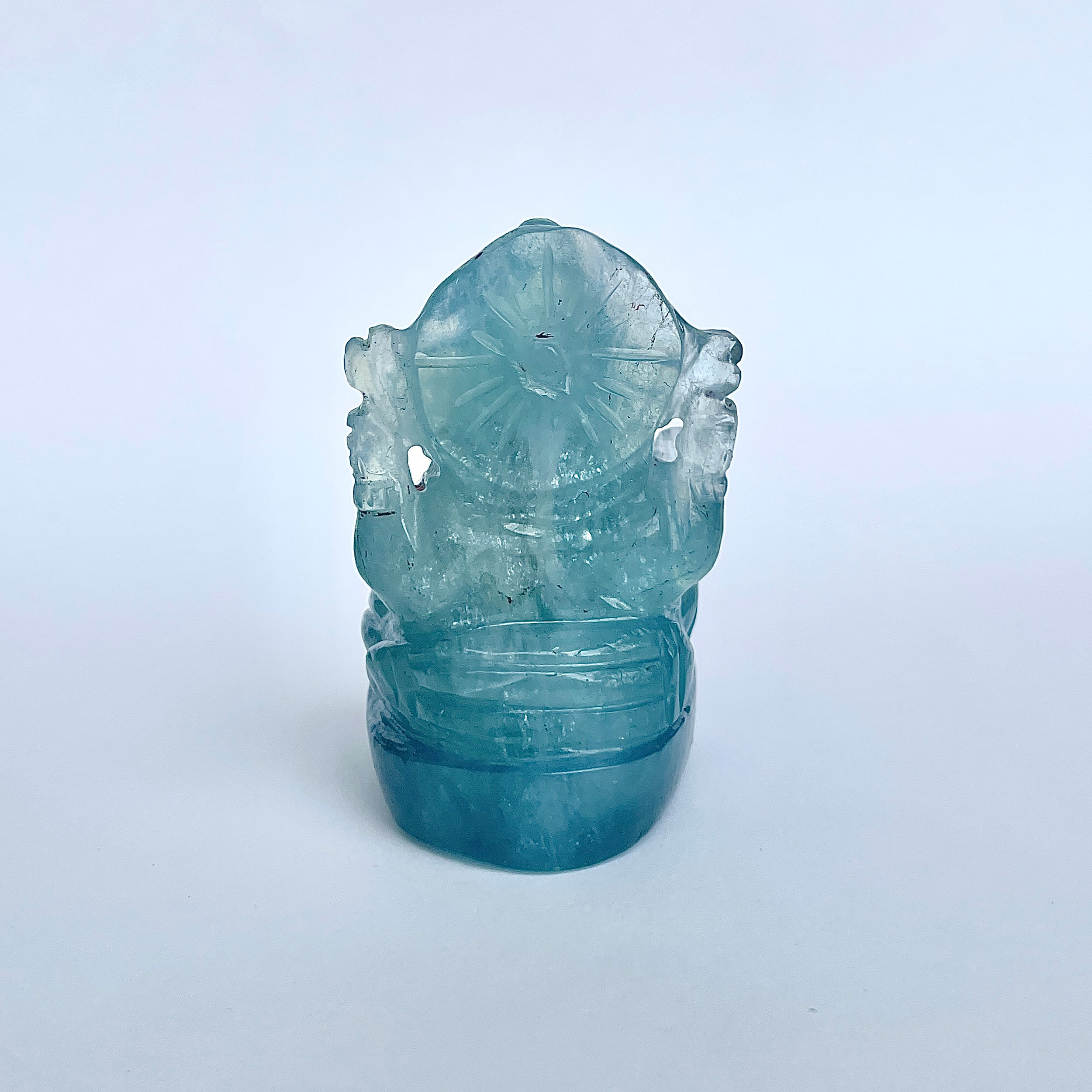 พระพิฆเนศทรงเครื่องอความารีน น้ำหนัก 655.5 กะรัต ส่วนสูง 6.8 ซม.(AQM-MRT-5.)