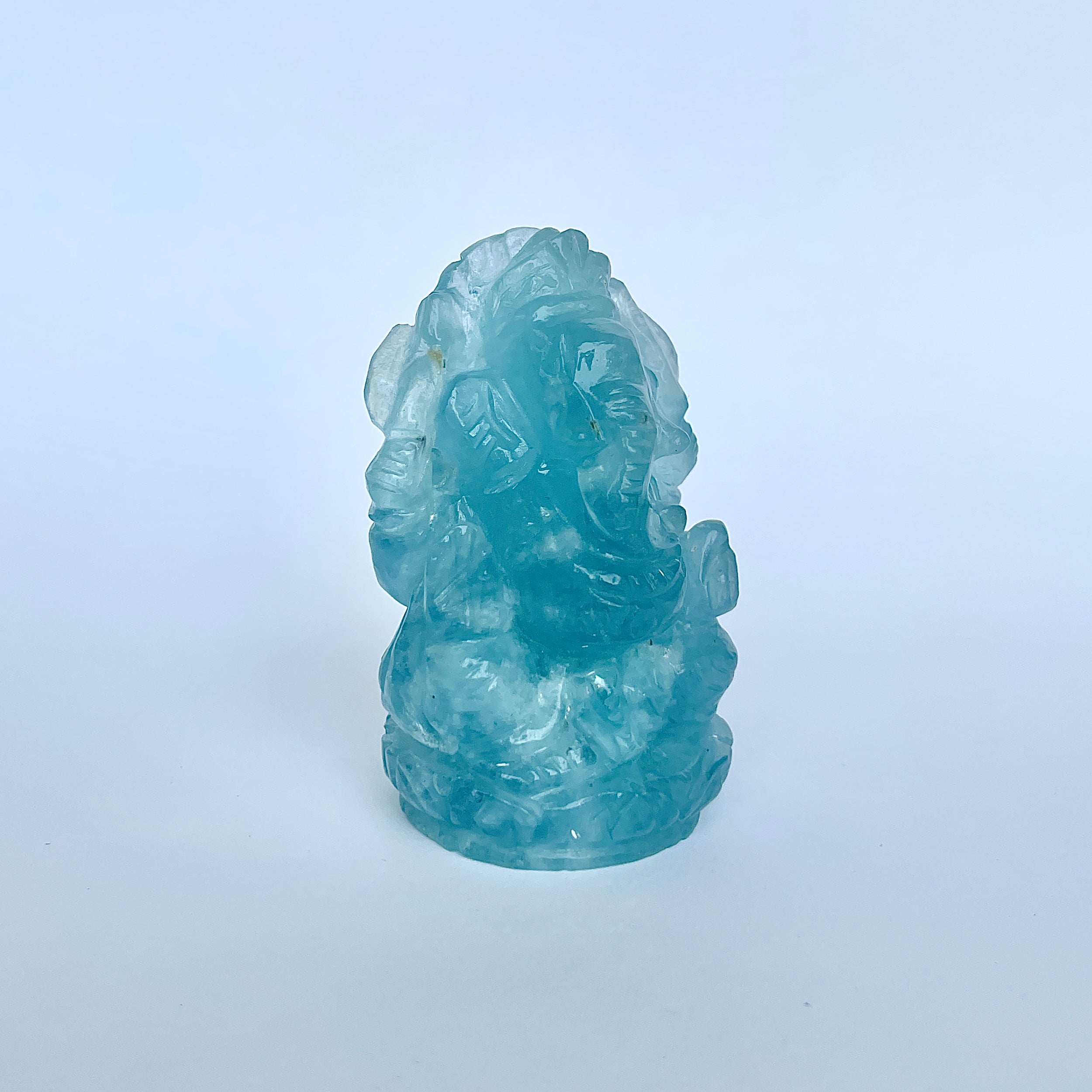 พระพิฆเนศทรงเครื่องอความารีน น้ำหนัก 549.5 กะรัต ส่วนสูง 6.2 ซม.(AQM-MRT-6.)