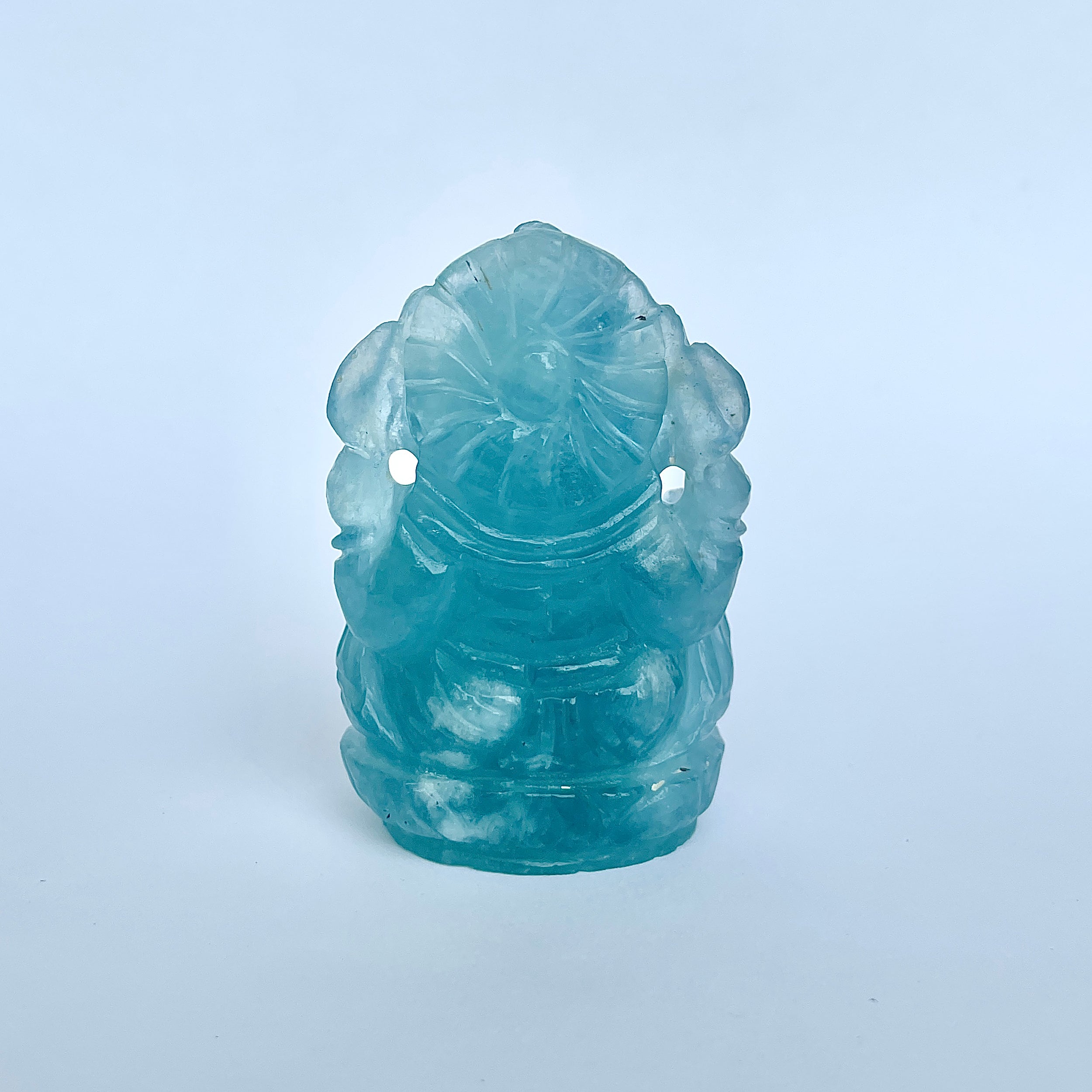 พระพิฆเนศทรงเครื่องอความารีน น้ำหนัก 549.5 กะรัต ส่วนสูง 6.2 ซม.(AQM-MRT-6.)