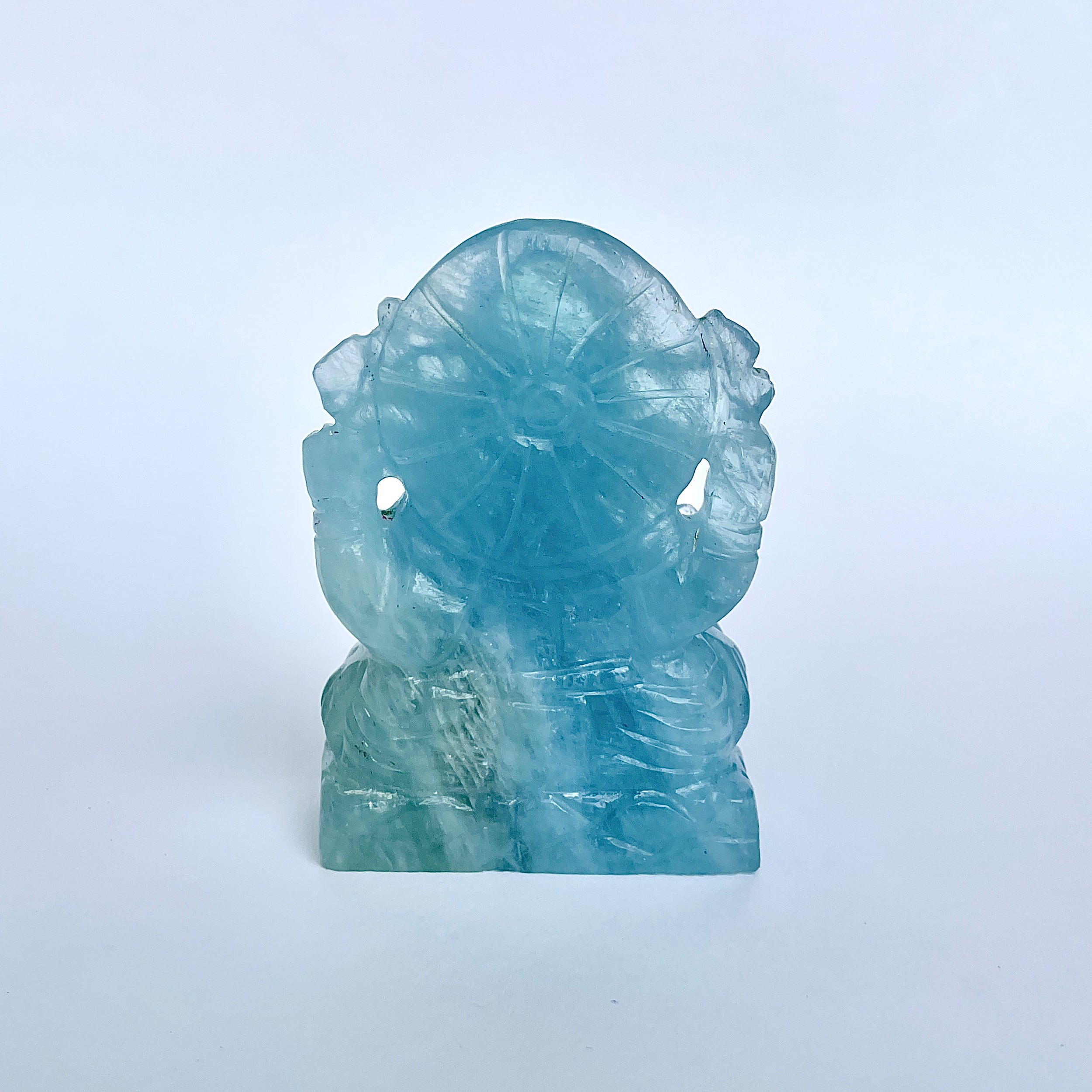 พระพิฆเนศทรงเครื่องอความารีน น้ำหนัก 606 กะรัต ส่วนสูง 6.8 ซม.(AQM-MRT-7.)