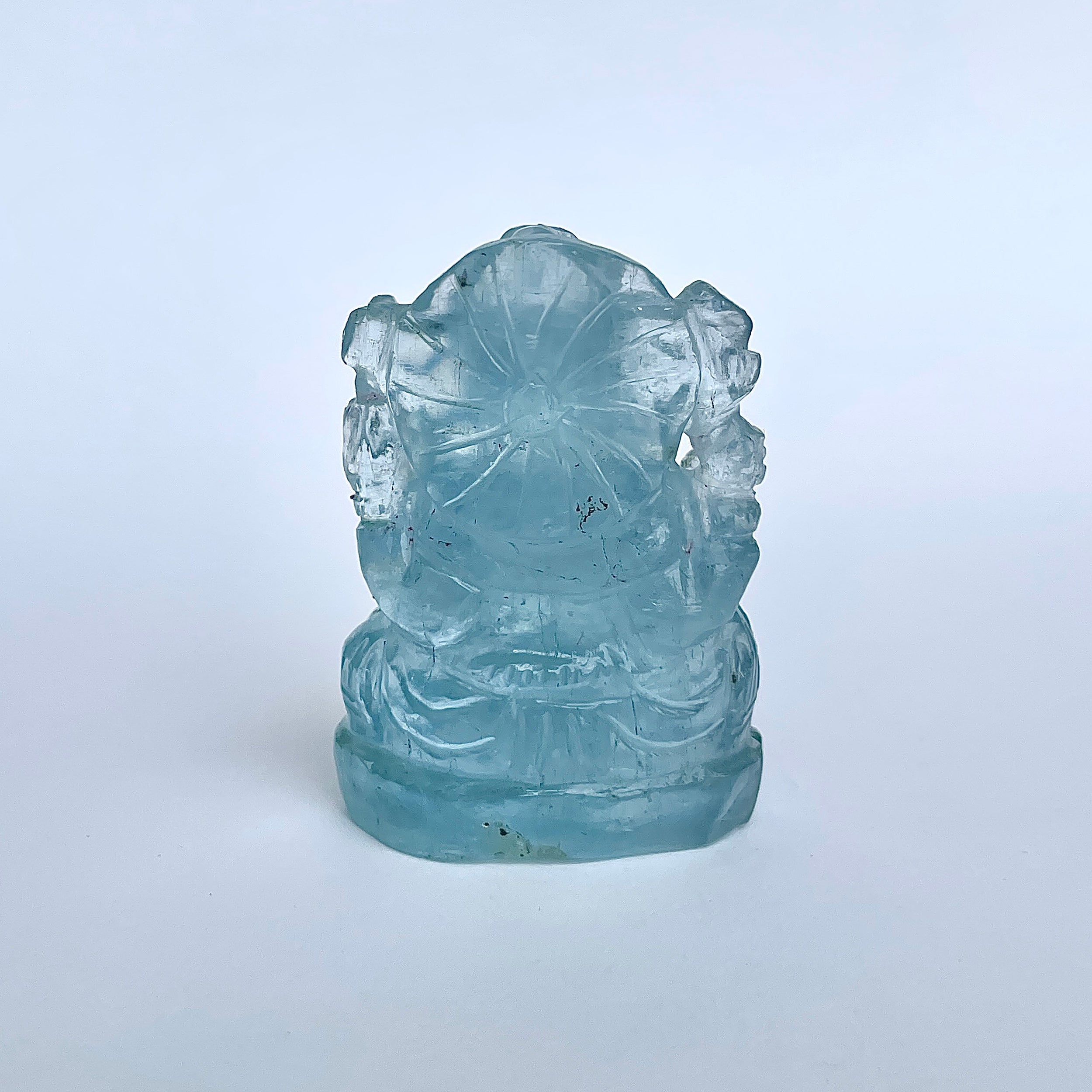 พระพิฆเนศทรงเครื่อง Aquamarine น้ำหนัก 291 กะรัต ส่วนสูง 5.1 ซม.(AQM-MRT-9.)