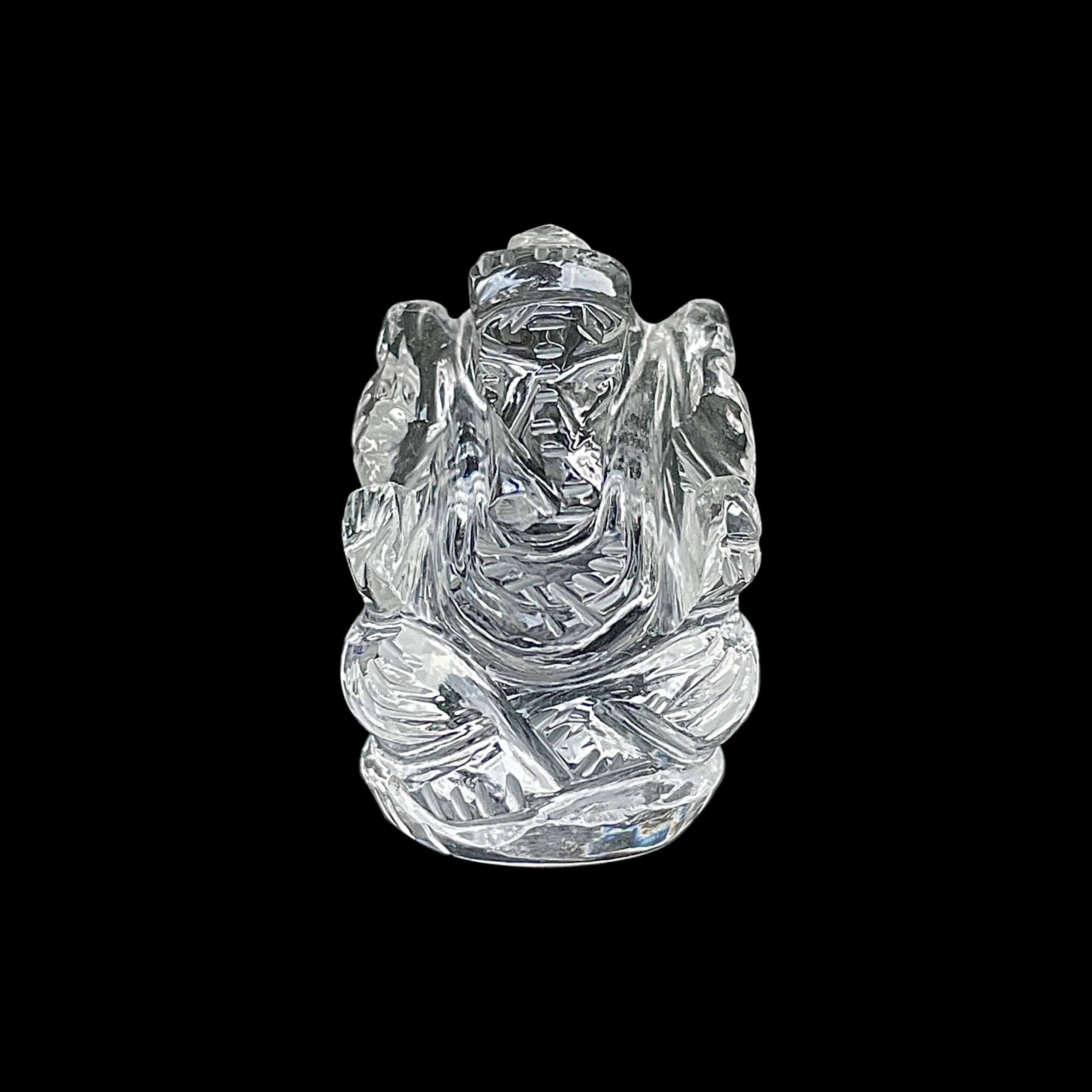 รูปเคารพพระพิฆเนศคริสตัลควอตซ์ 88 กะรัต สูง 3 ซม.(CST-MRT-100.)