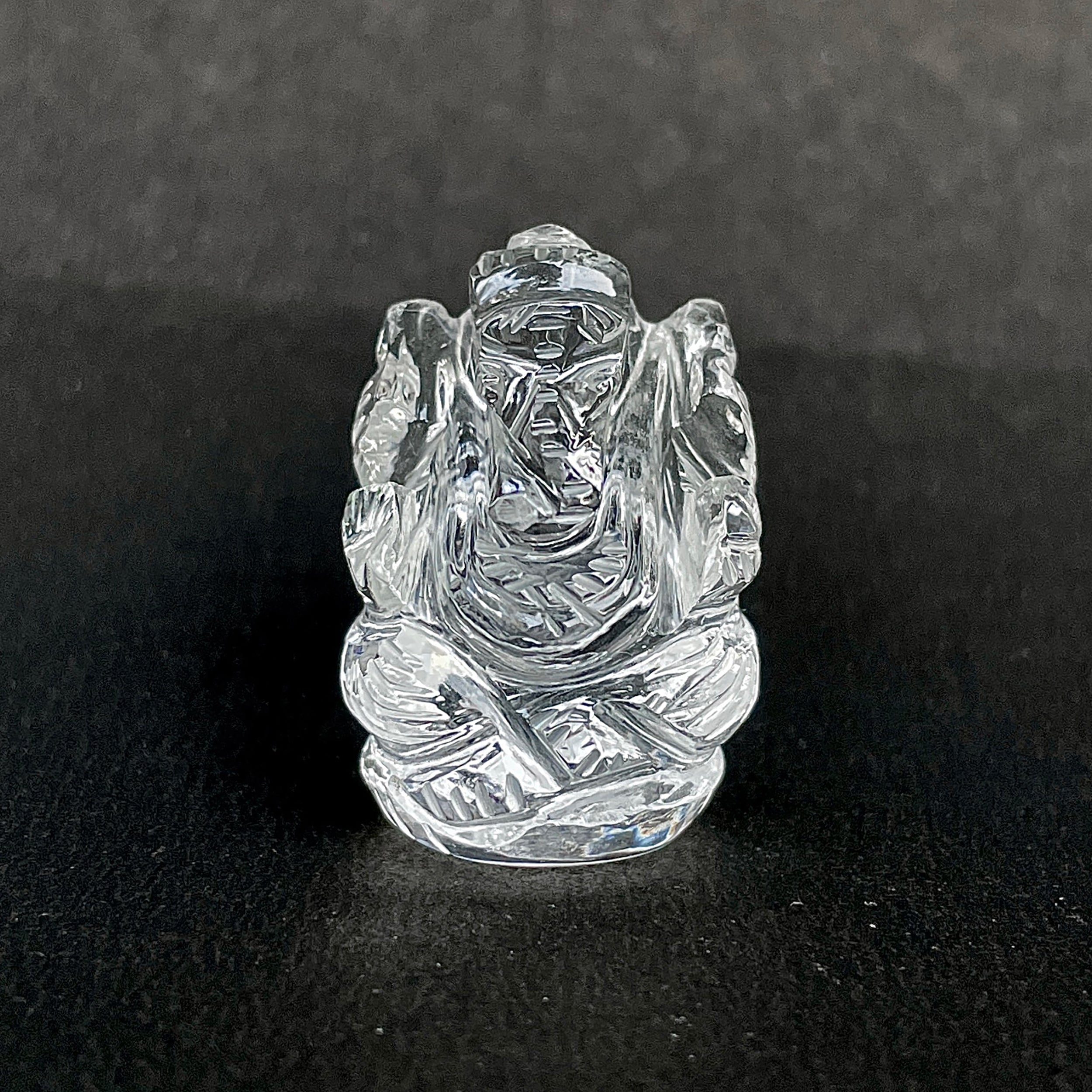 รูปเคารพพระพิฆเนศคริสตัลควอตซ์ 88 กะรัต สูง 3 ซม.(CST-MRT-100.)