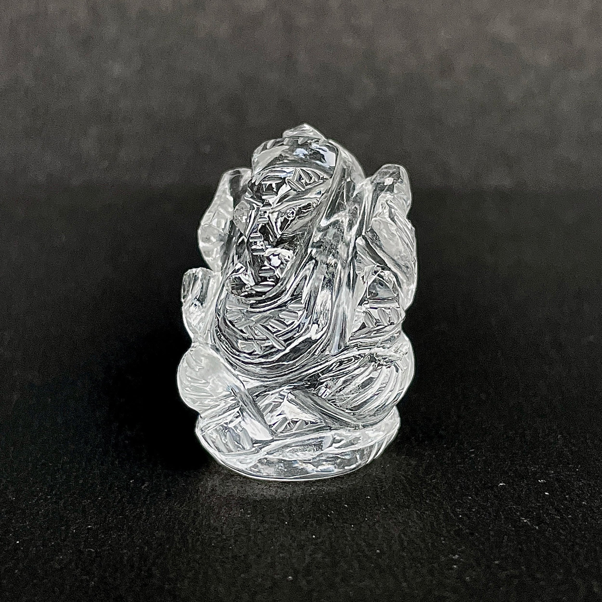 รูปเคารพพระพิฆเนศคริสตัลควอตซ์ 88 กะรัต สูง 3 ซม.(CST-MRT-100.)