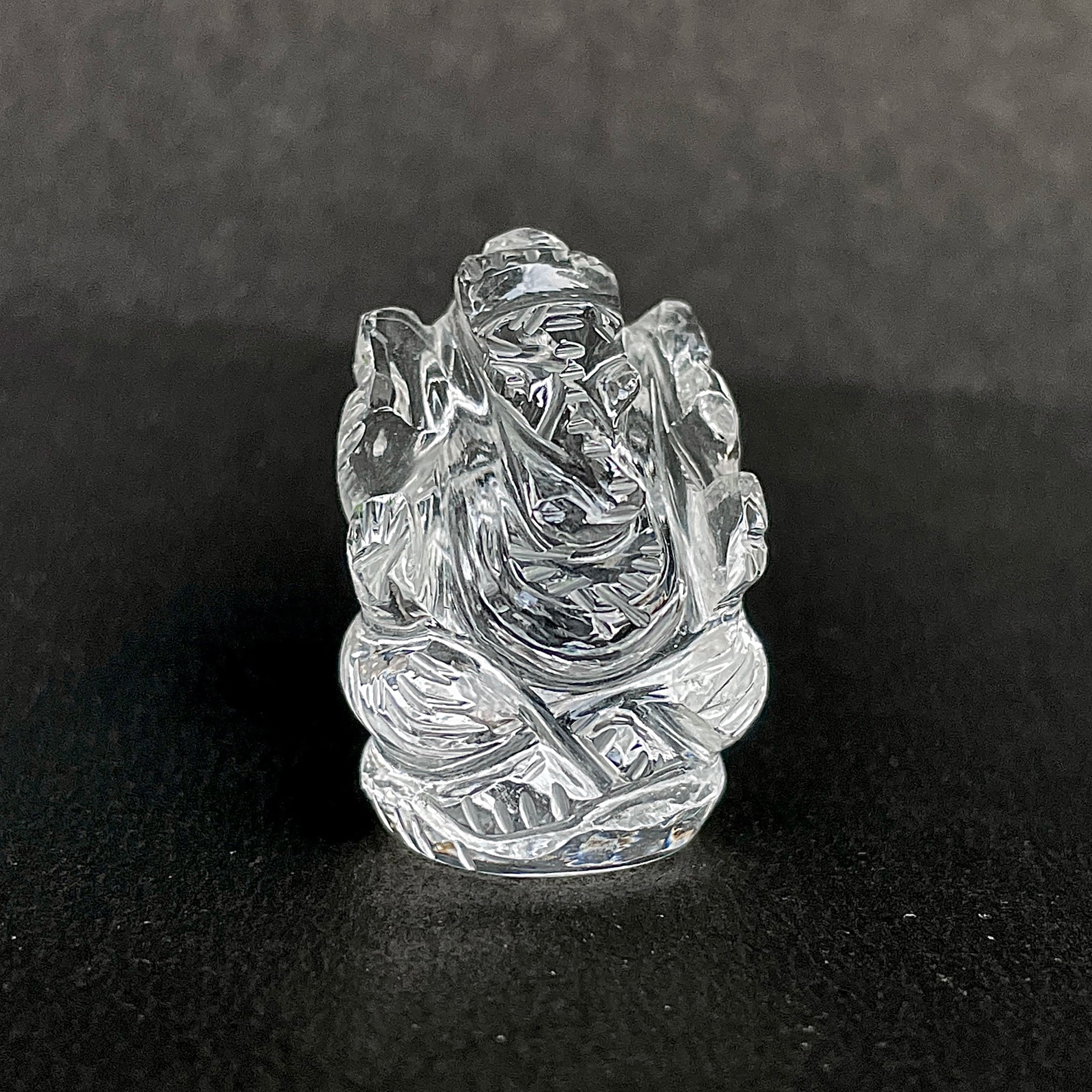 รูปเคารพพระพิฆเนศคริสตัลควอตซ์ 88 กะรัต สูง 3 ซม.(CST-MRT-100.)