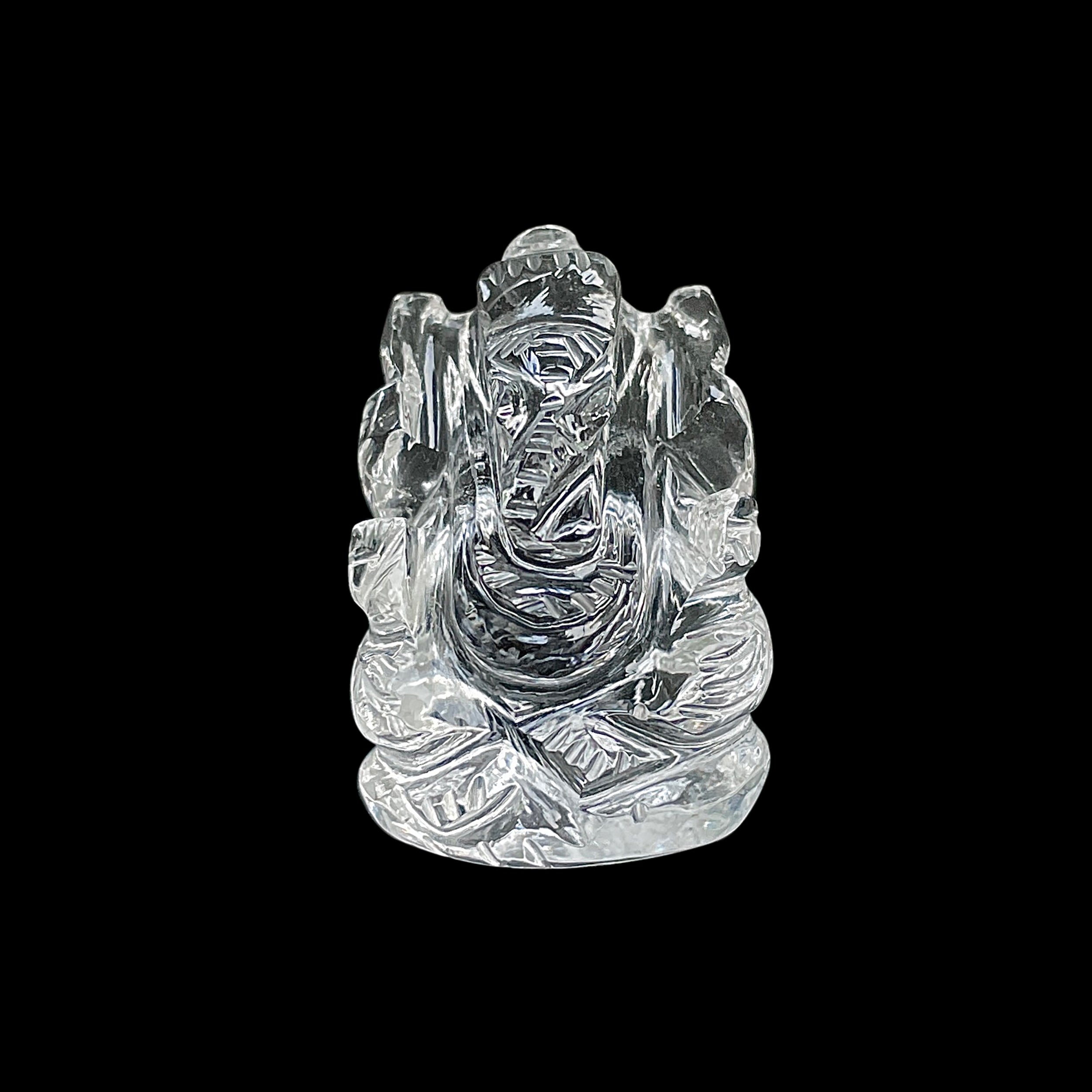 รูปเคารพพระพิฆเนศคริสตัลควอตซ์ 84.5 กะรัต สูง 3 ซม.(CST-MRT-101.)