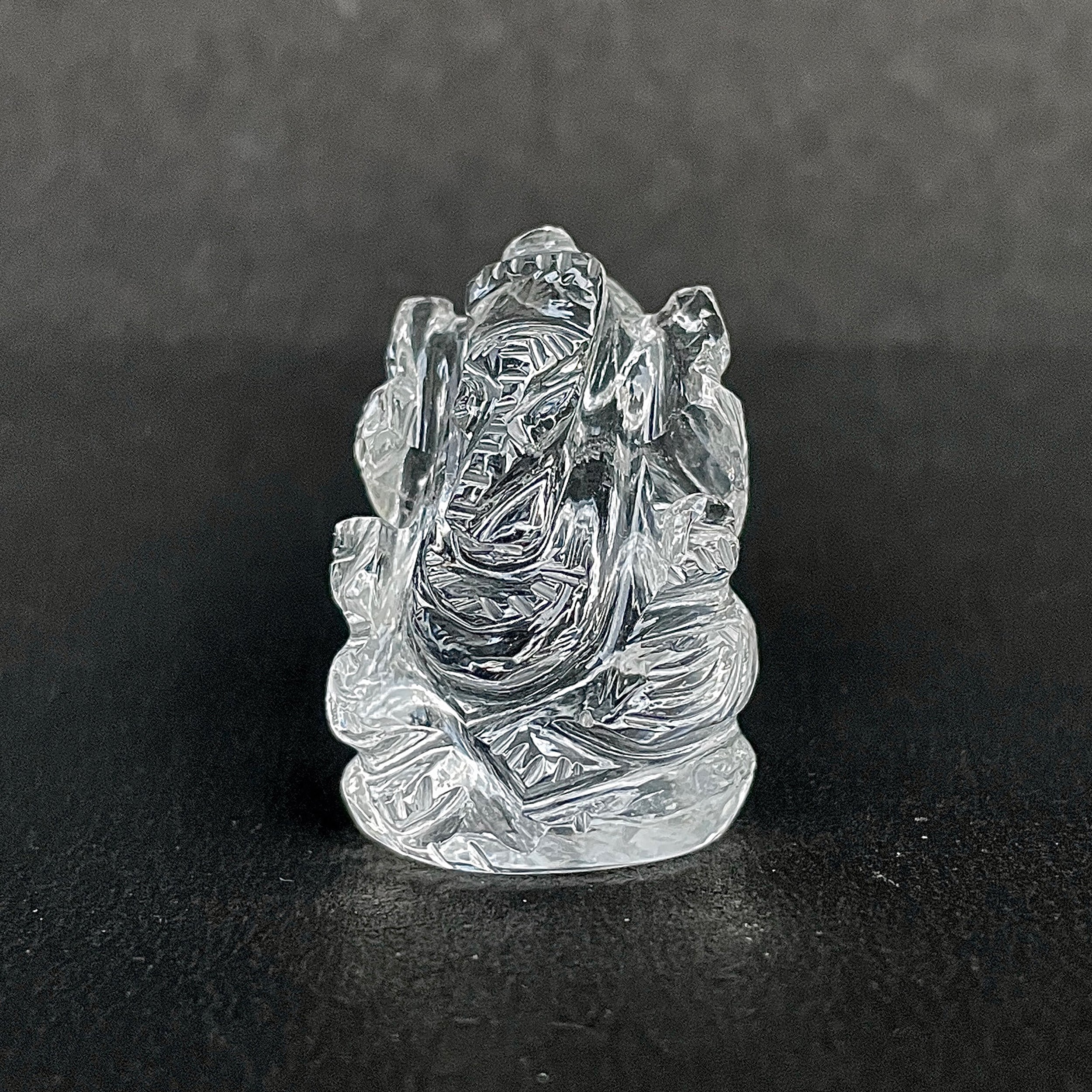 รูปเคารพพระพิฆเนศคริสตัลควอตซ์ 84.5 กะรัต สูง 3 ซม.(CST-MRT-101.)