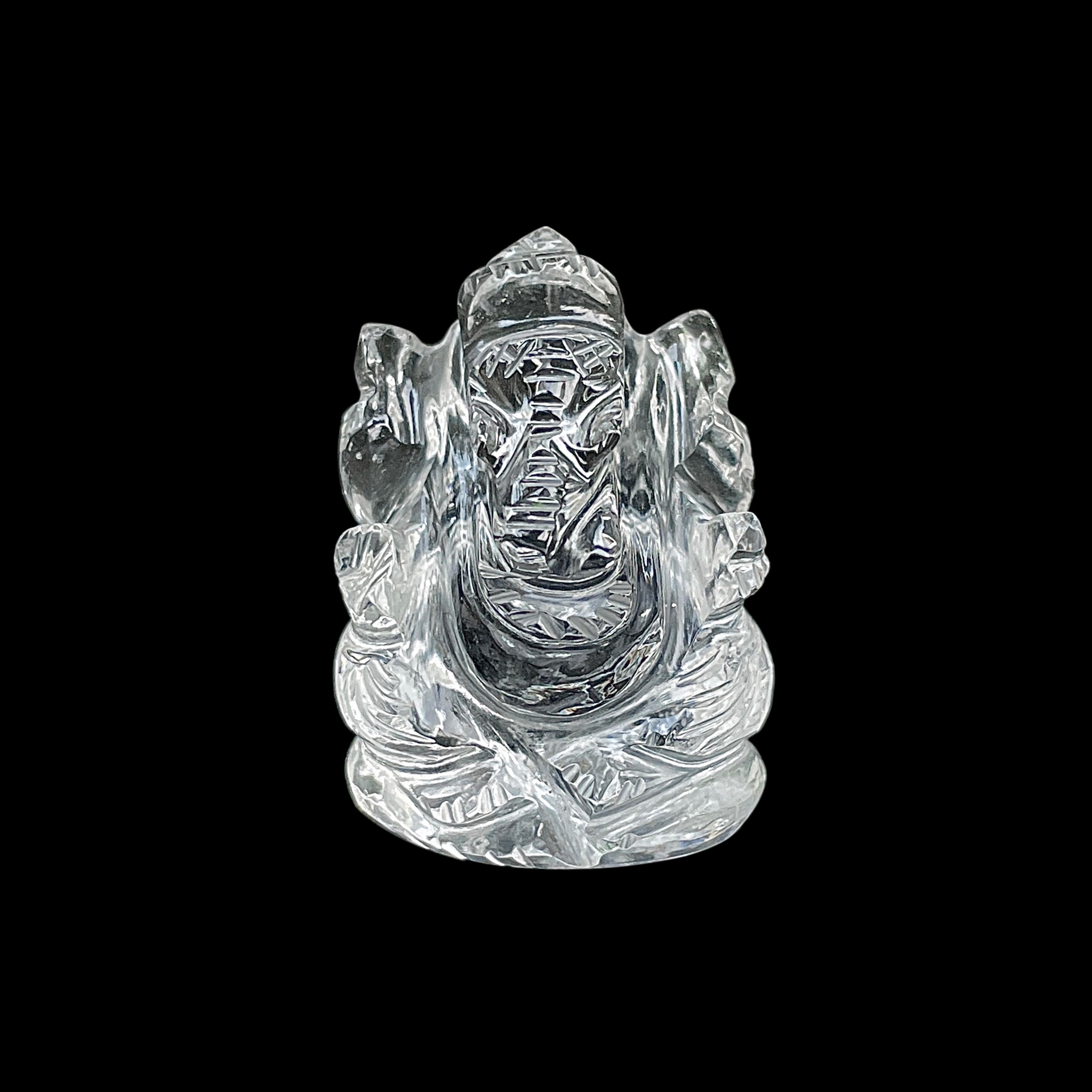 Crystal Quartz Ganesha Idol 109 Carat Idol Height-3.3 CM-(CST-MRT-102.)