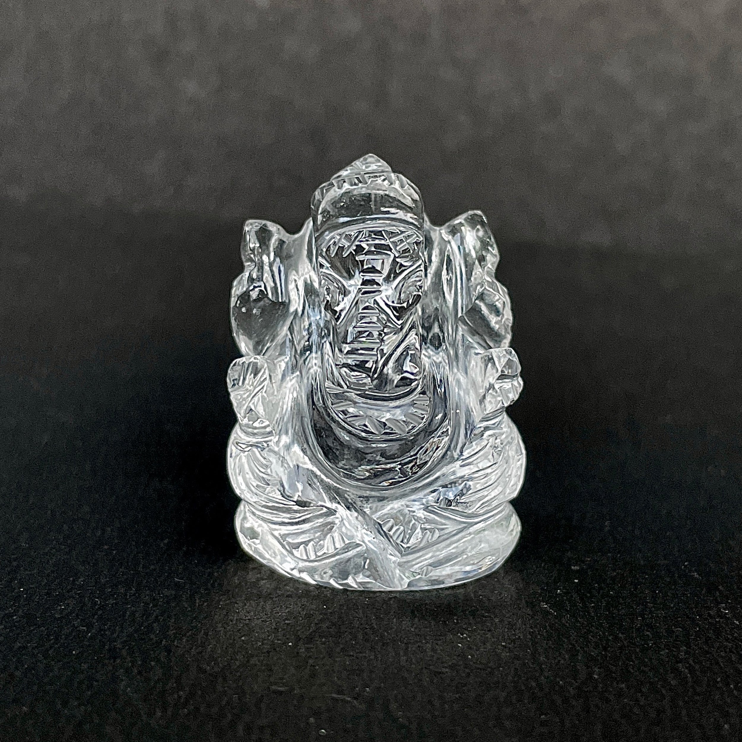 Crystal Quartz Ganesha Idol 109 Carat Idol Height-3.3 CM-(CST-MRT-102.)