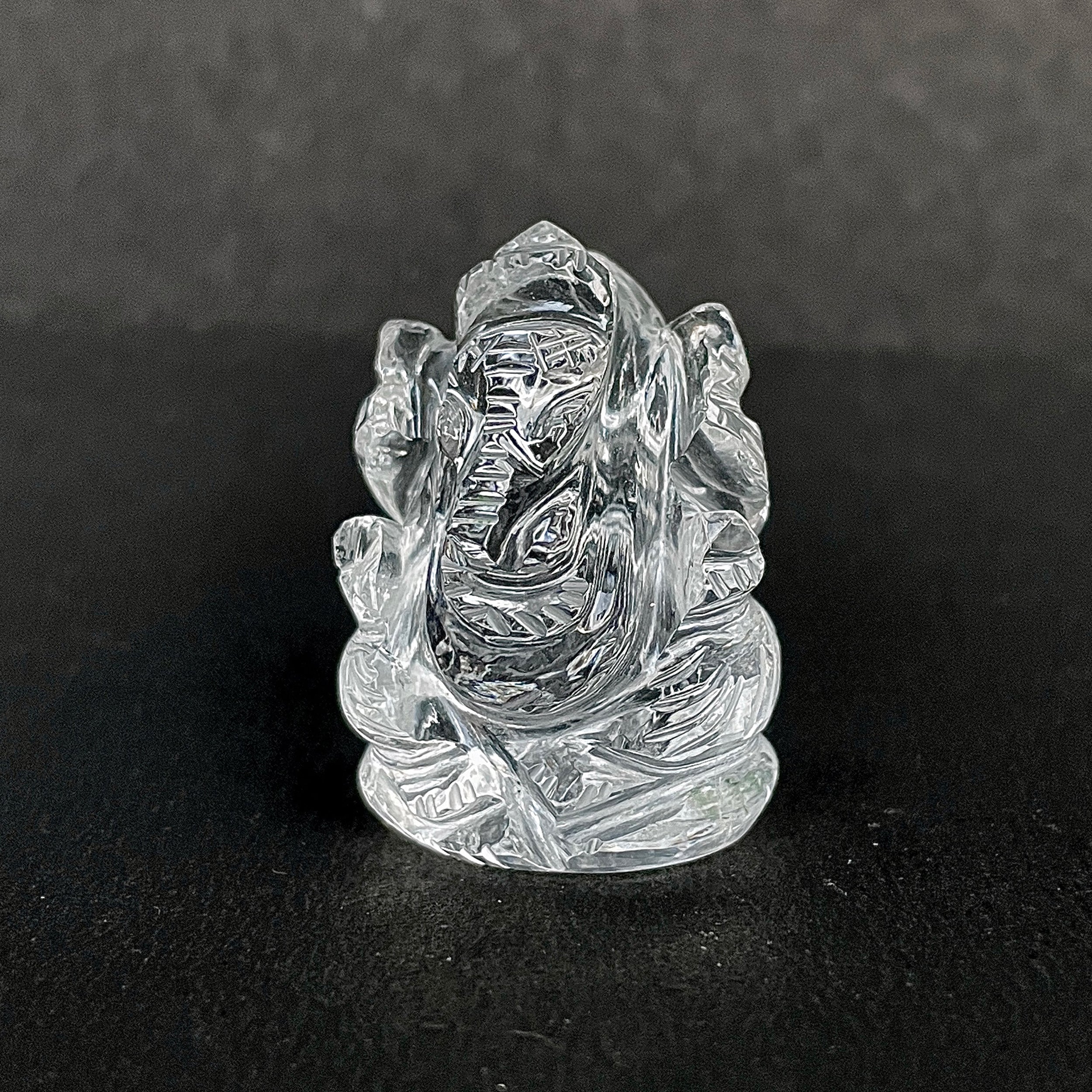 Crystal Quartz Ganesha Idol 109 Carat Idol Height-3.3 CM-(CST-MRT-102.)