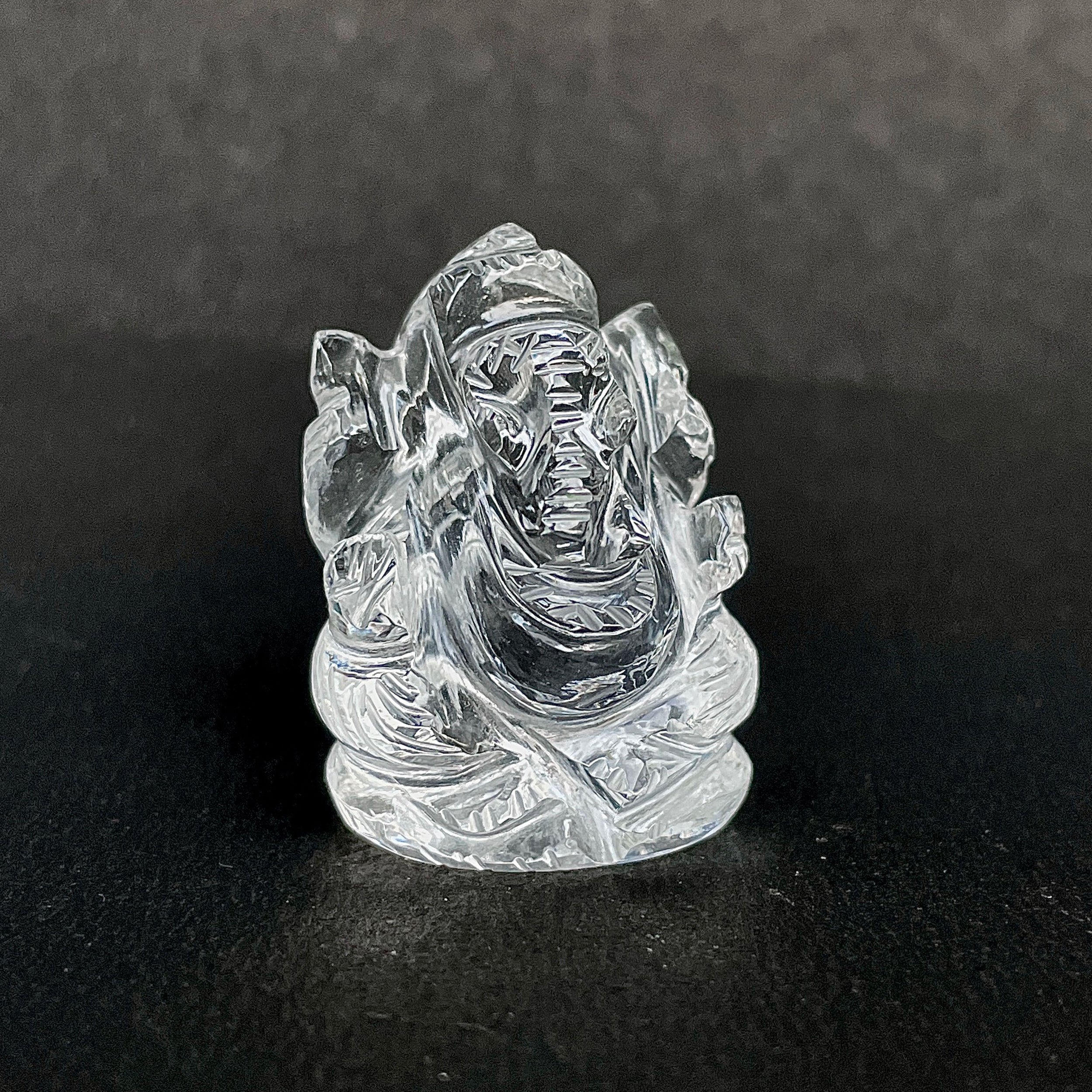 Crystal Quartz Ganesha Idol 109 Carat Idol Height-3.3 CM-(CST-MRT-102.)
