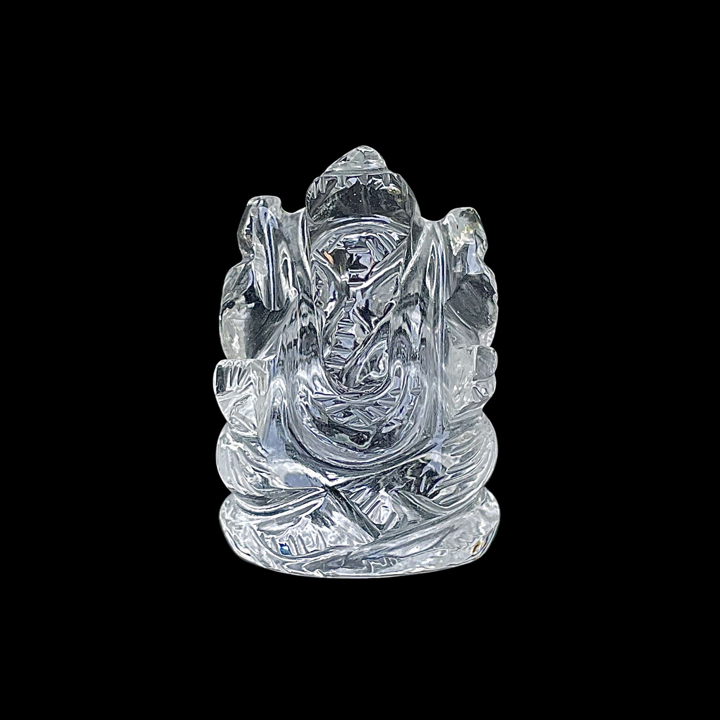รูปเคารพพระพิฆเนศคริสตัลควอตซ์ 94.5 กะรัต สูง 3.3 ซม.(CST-MRT-104.)