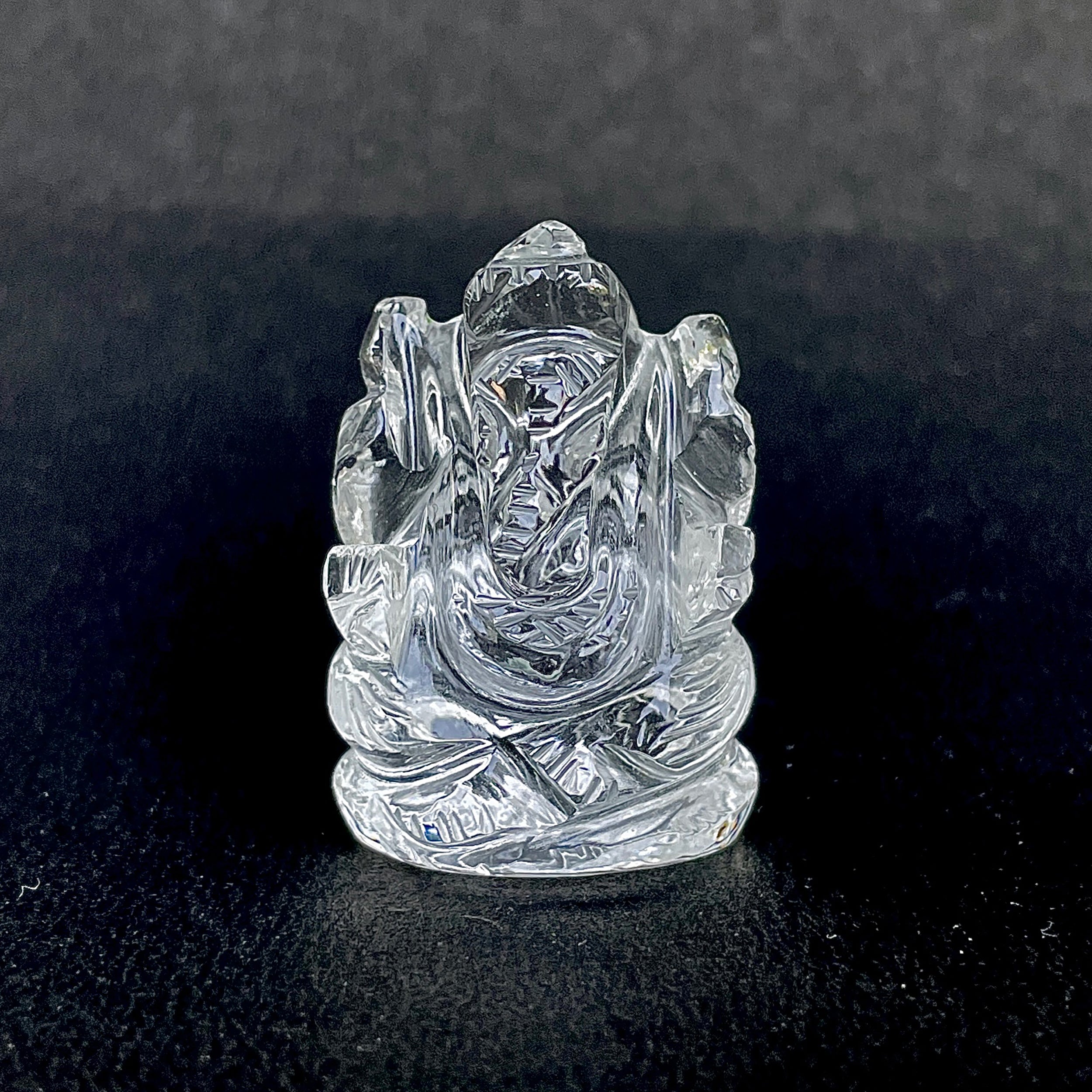 รูปเคารพพระพิฆเนศคริสตัลควอตซ์ 94.5 กะรัต สูง 3.3 ซม.(CST-MRT-104.)