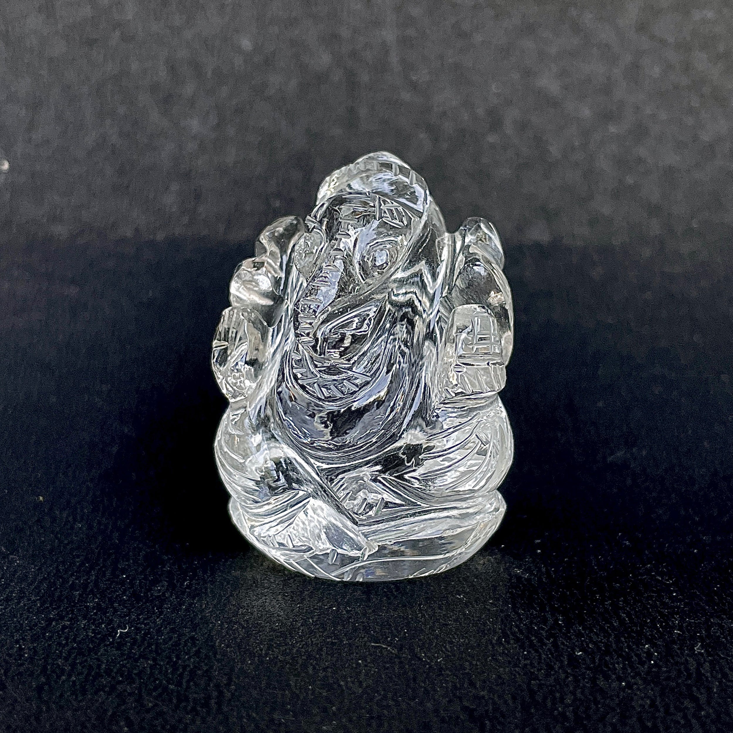 รูปเคารพพระพิฆเนศคริสตัลควอตซ์ 238.5 กะรัต สูง 4 ซม.(CST-MRT-105.)