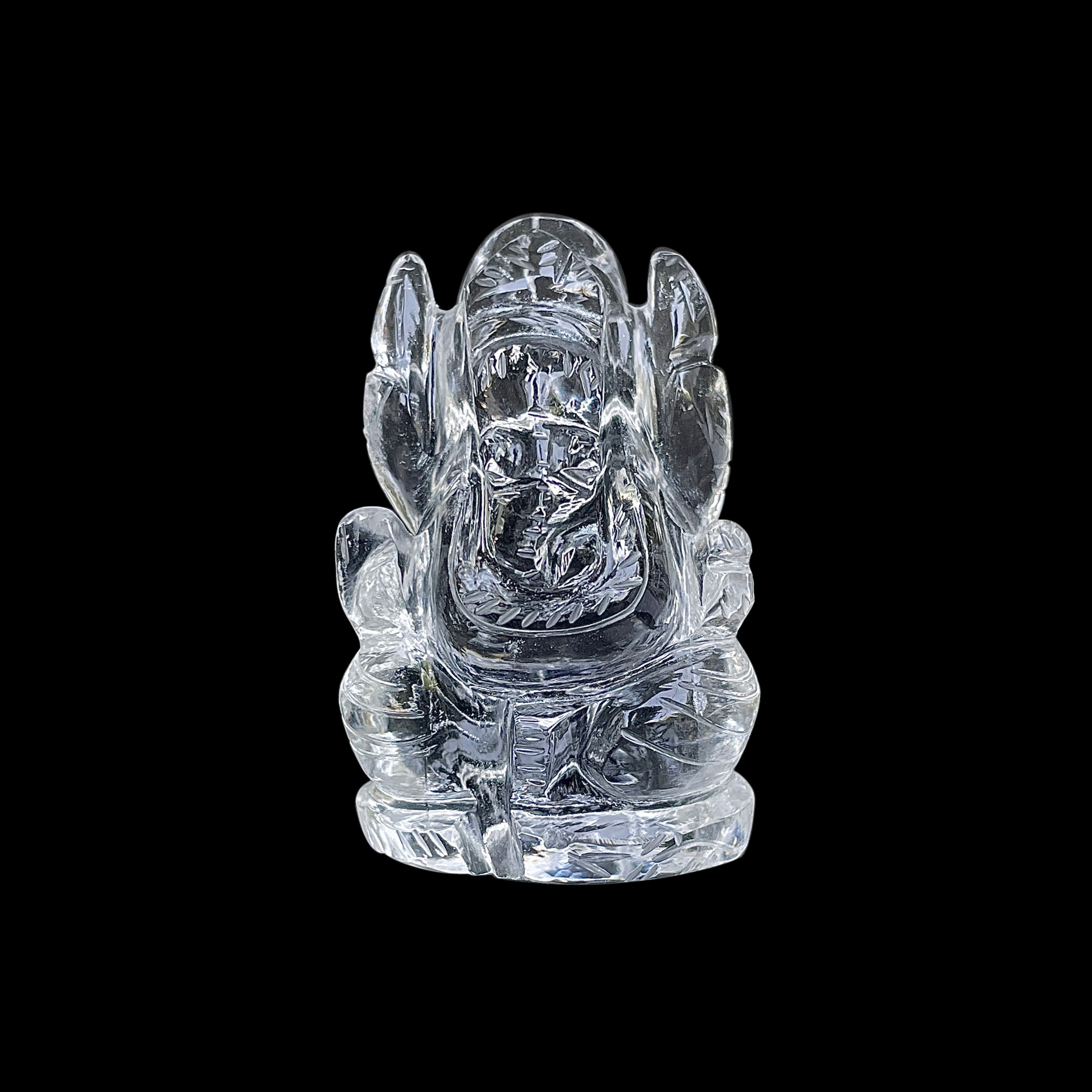 รูปเคารพพระพิฆเนศคริสตัลควอตซ์ 194 กะรัต สูง 4.5 ซม.(CST-MRT-106.)