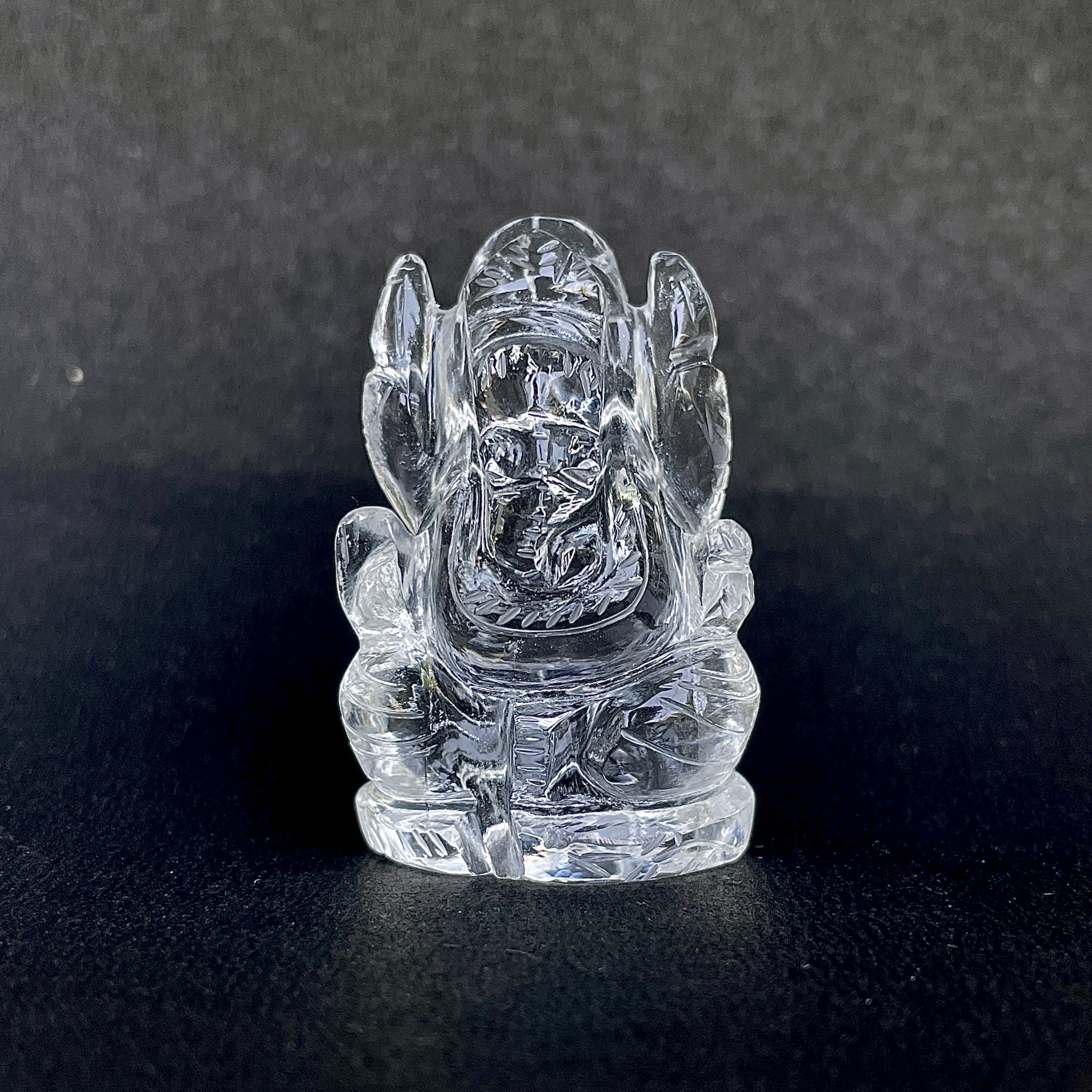 รูปเคารพพระพิฆเนศคริสตัลควอตซ์ 194 กะรัต สูง 4.5 ซม.(CST-MRT-106.)