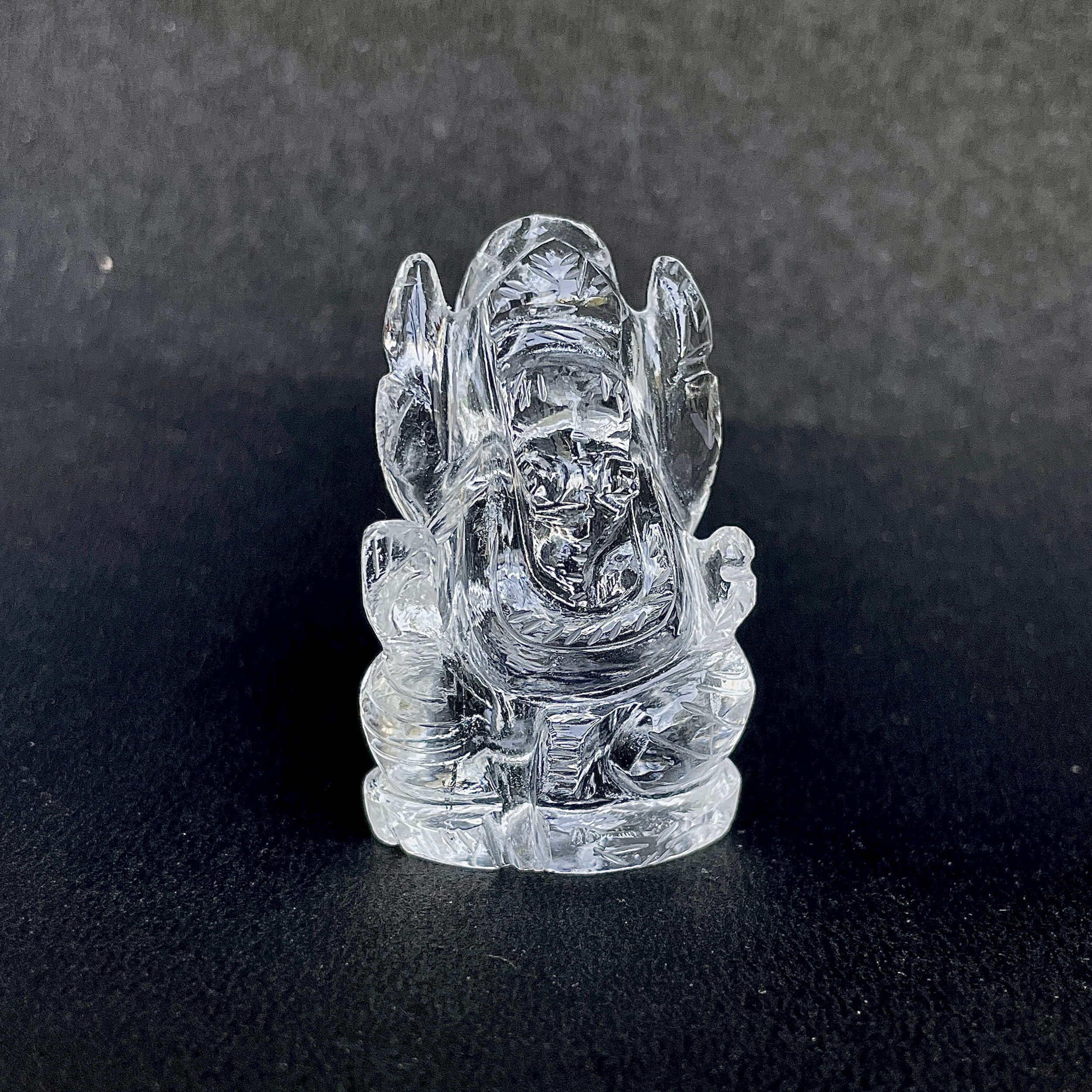 รูปเคารพพระพิฆเนศคริสตัลควอตซ์ 194 กะรัต สูง 4.5 ซม.(CST-MRT-106.)