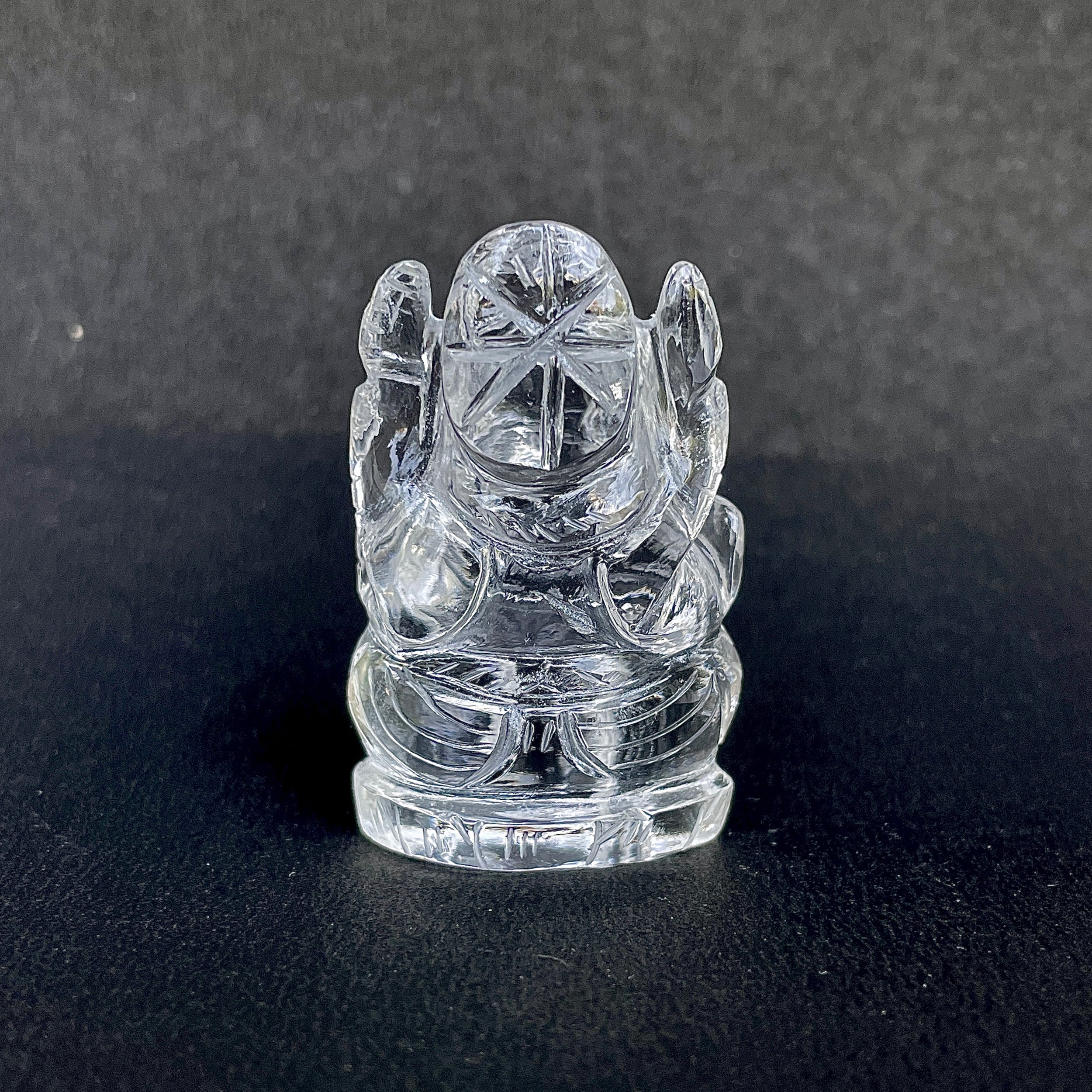 รูปเคารพพระพิฆเนศคริสตัลควอตซ์ 194 กะรัต สูง 4.5 ซม.(CST-MRT-106.)