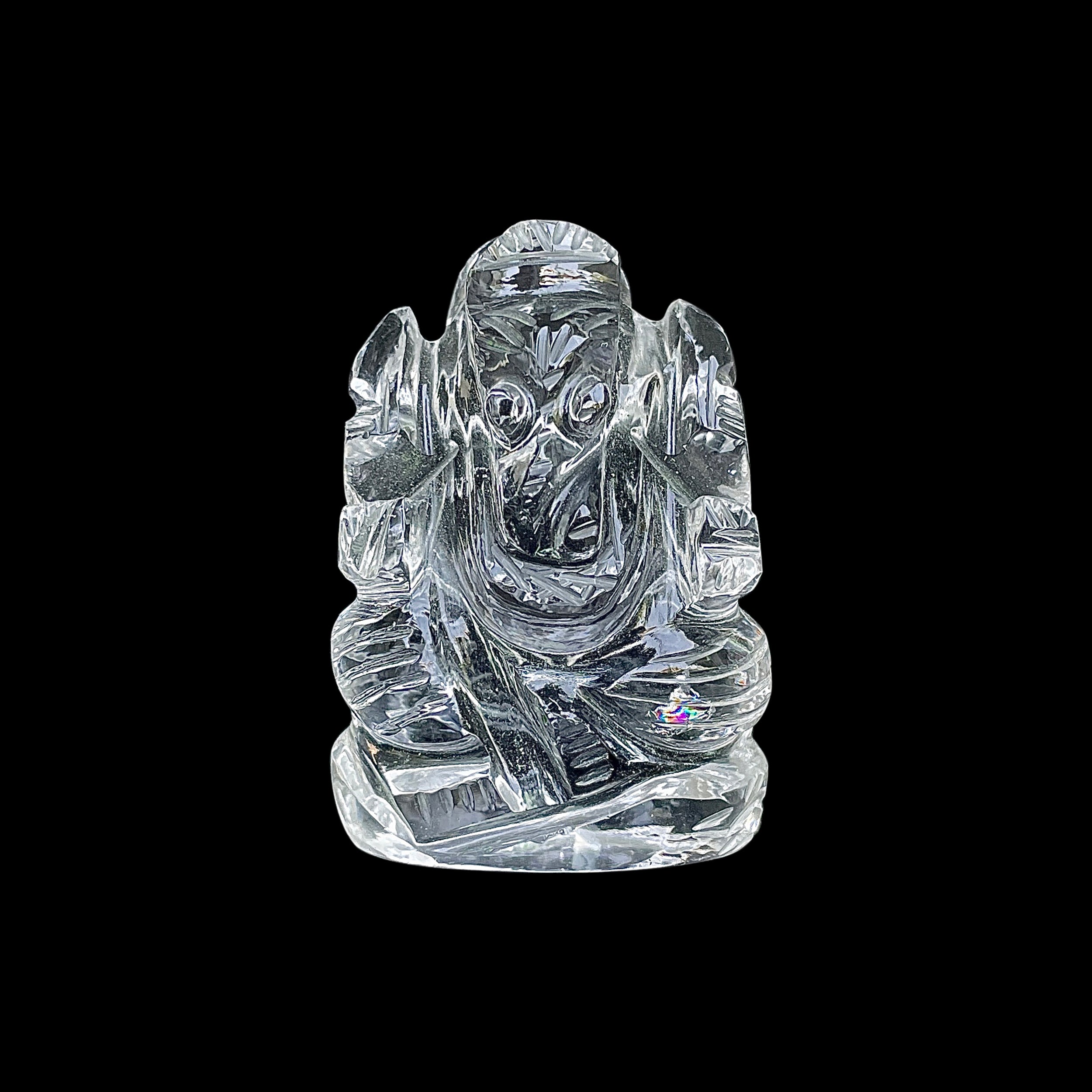 รูปเคารพพระพิฆเนศคริสตัลควอตซ์ 180 กะรัต สูง 4.3 ซม.(CST-MRT-107.)