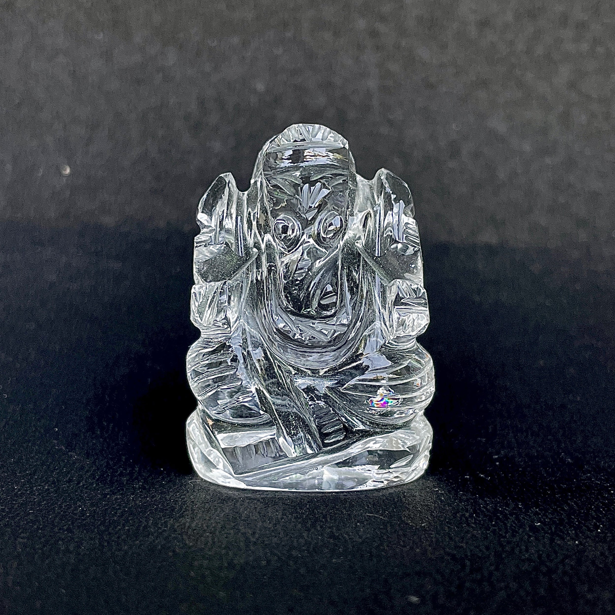 รูปเคารพพระพิฆเนศคริสตัลควอตซ์ 180 กะรัต สูง 4.3 ซม.(CST-MRT-107.)