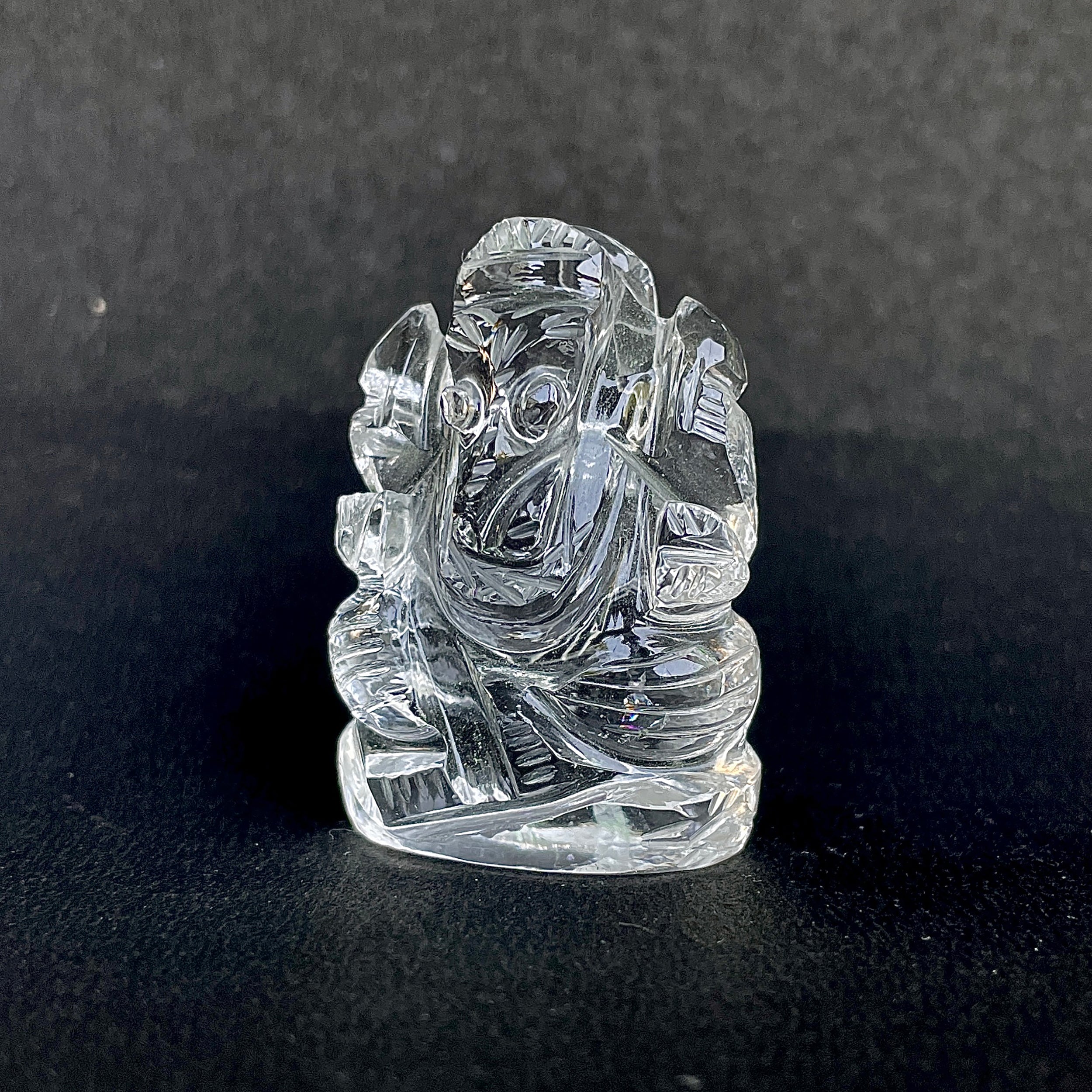 รูปเคารพพระพิฆเนศคริสตัลควอตซ์ 180 กะรัต สูง 4.3 ซม.(CST-MRT-107.)