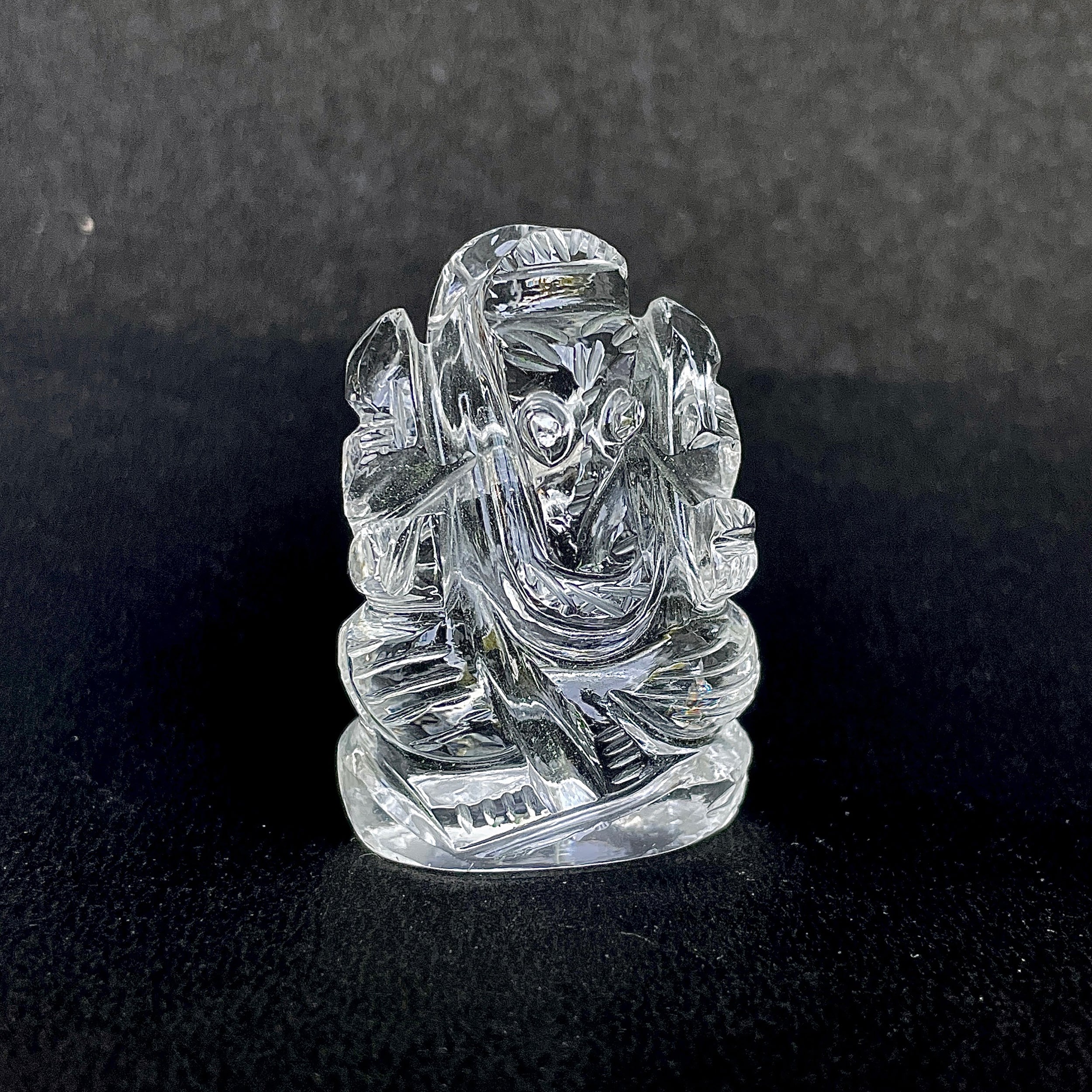 รูปเคารพพระพิฆเนศคริสตัลควอตซ์ 180 กะรัต สูง 4.3 ซม.(CST-MRT-107.)