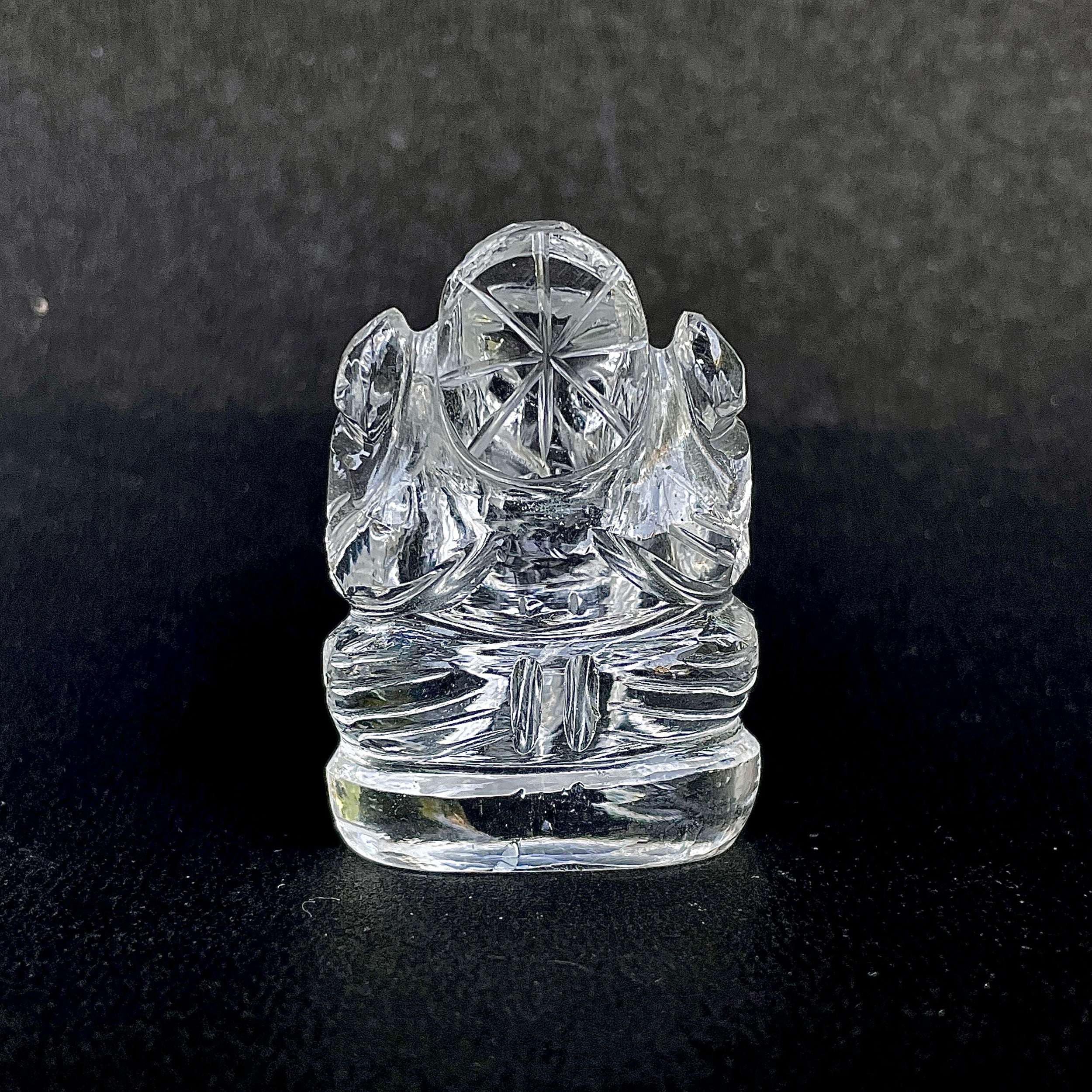 รูปเคารพพระพิฆเนศคริสตัลควอตซ์ 180 กะรัต สูง 4.3 ซม.(CST-MRT-107.)