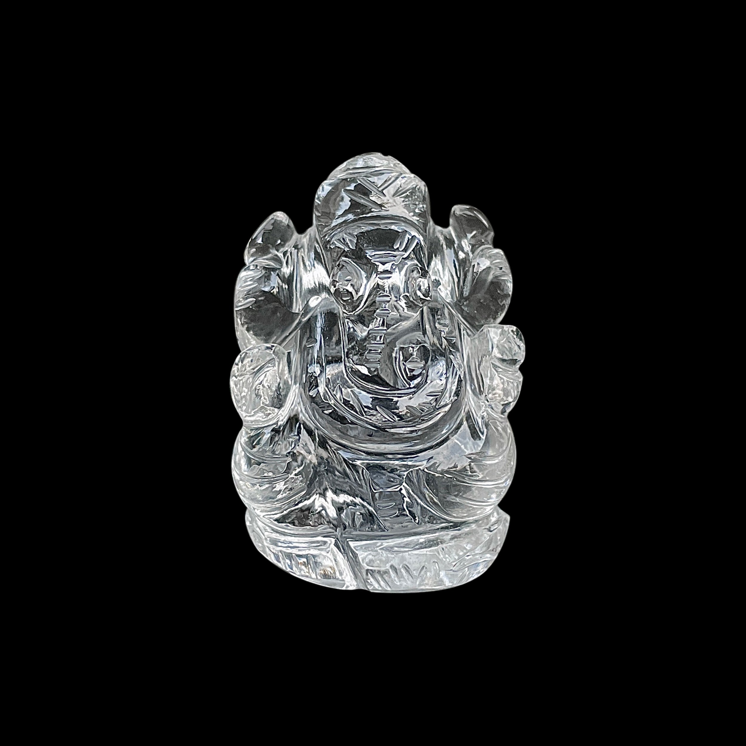 รูปเคารพพระพิฆเนศคริสตัลควอตซ์ 178 กะรัต สูง 4.3 ซม.(CST-MRT-108.)