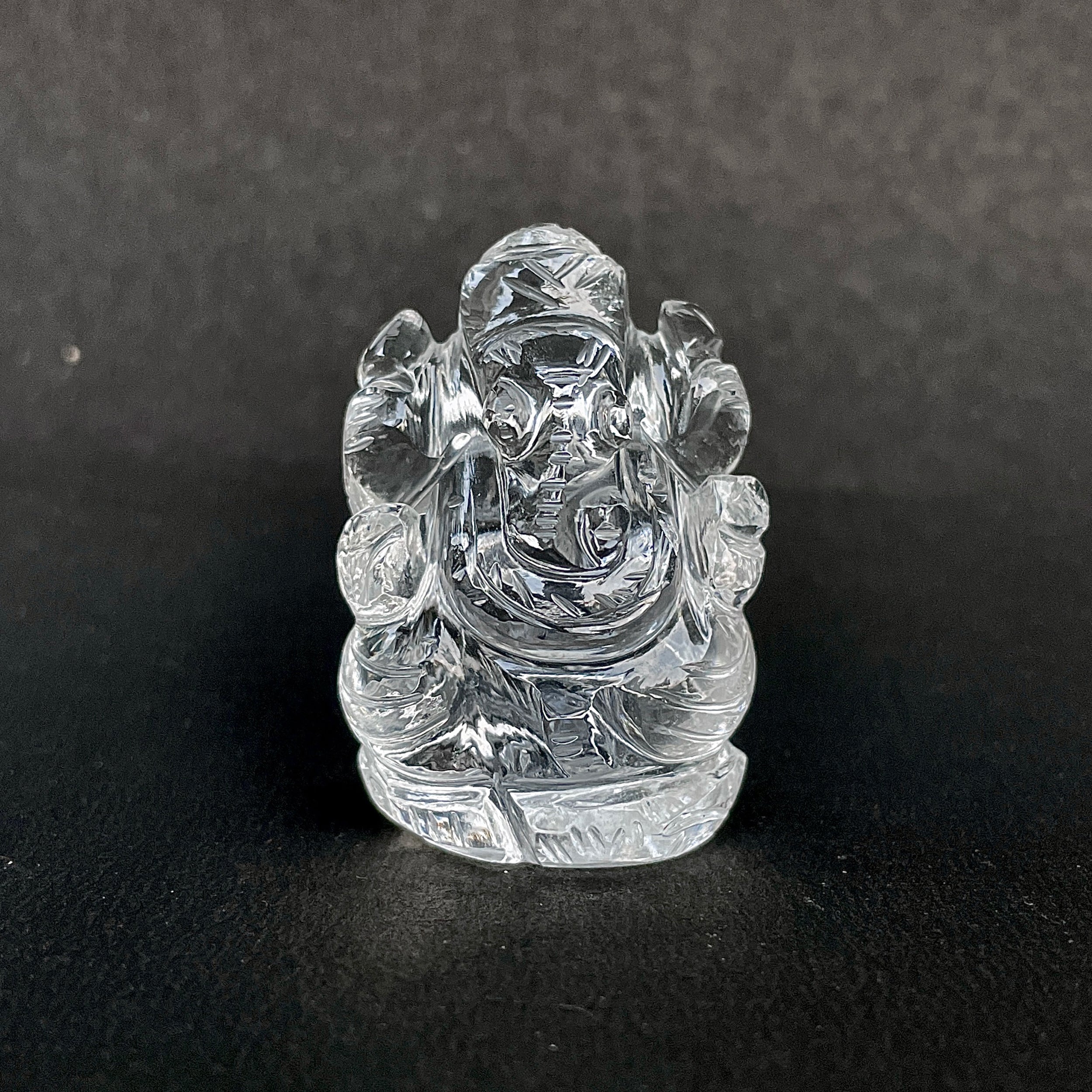 รูปเคารพพระพิฆเนศคริสตัลควอตซ์ 178 กะรัต สูง 4.3 ซม.(CST-MRT-108.)