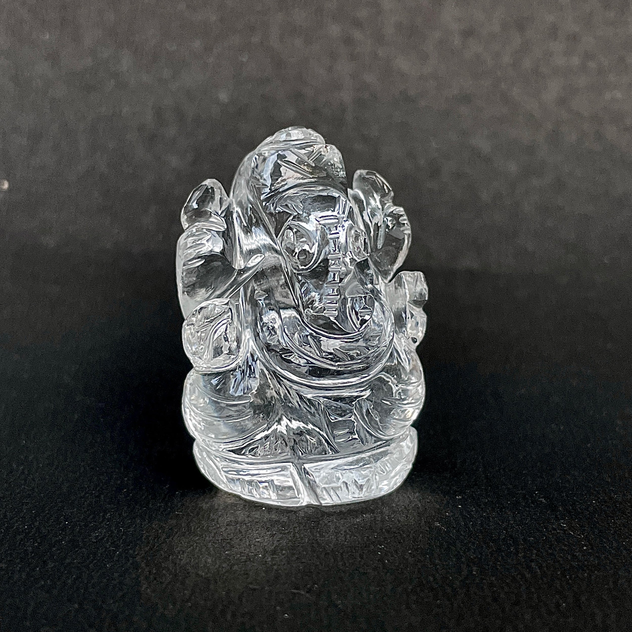 รูปเคารพพระพิฆเนศคริสตัลควอตซ์ 178 กะรัต สูง 4.3 ซม.(CST-MRT-108.)