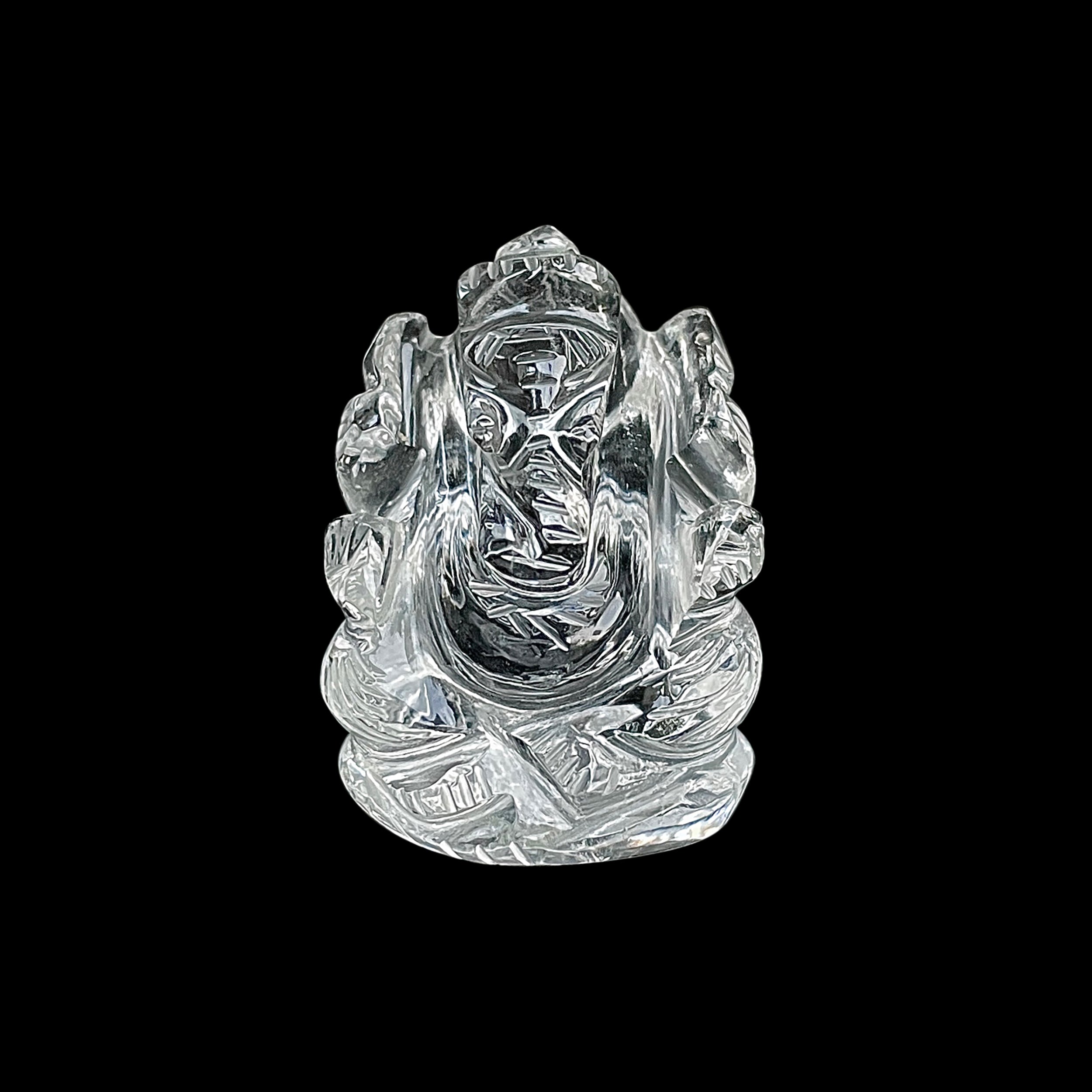 รูปเคารพพระพิฆเนศคริสตัลควอตซ์ 130 กะรัต สูง 3.3 ซม.(CST-MRT-110.)