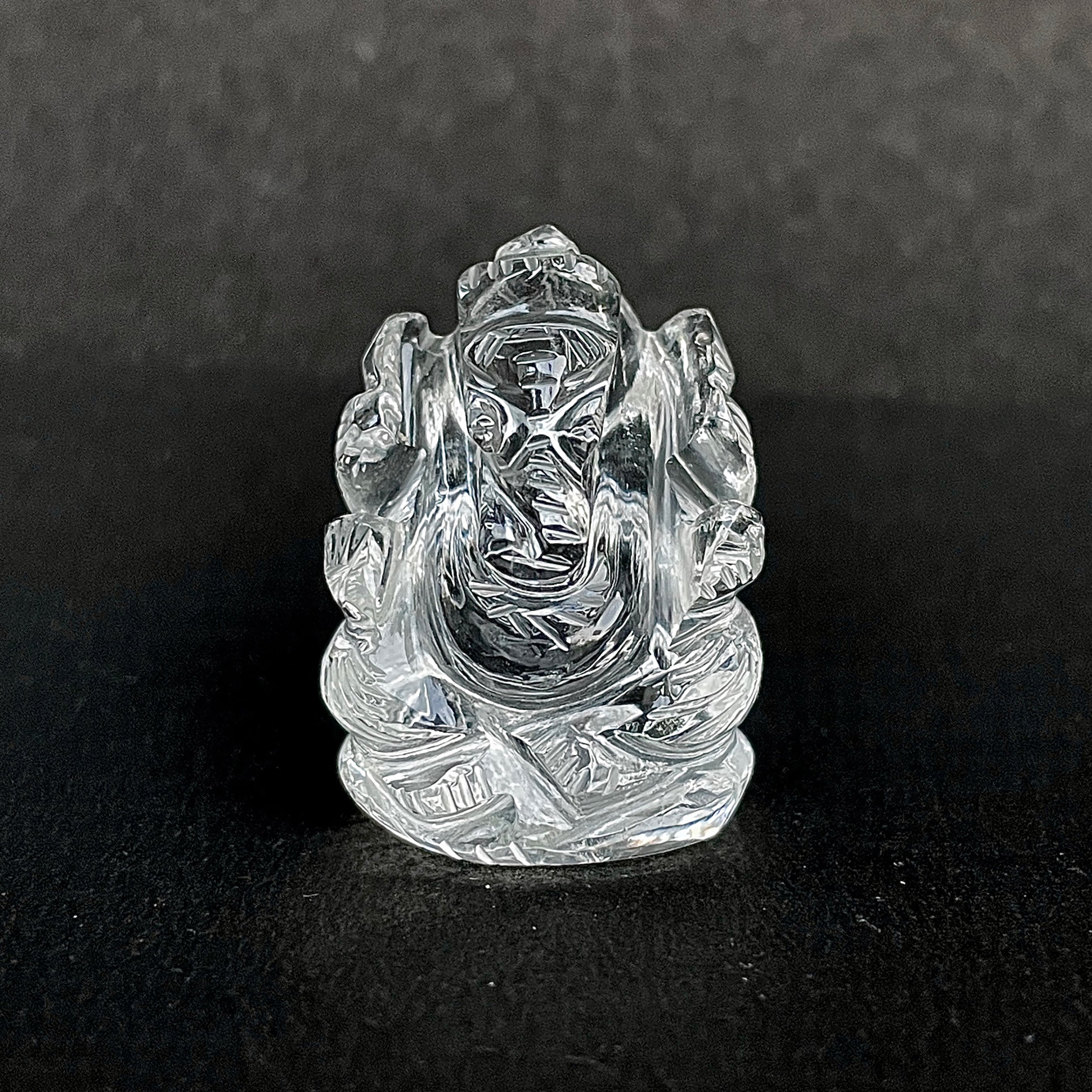 รูปเคารพพระพิฆเนศคริสตัลควอตซ์ 130 กะรัต สูง 3.3 ซม.(CST-MRT-110.)