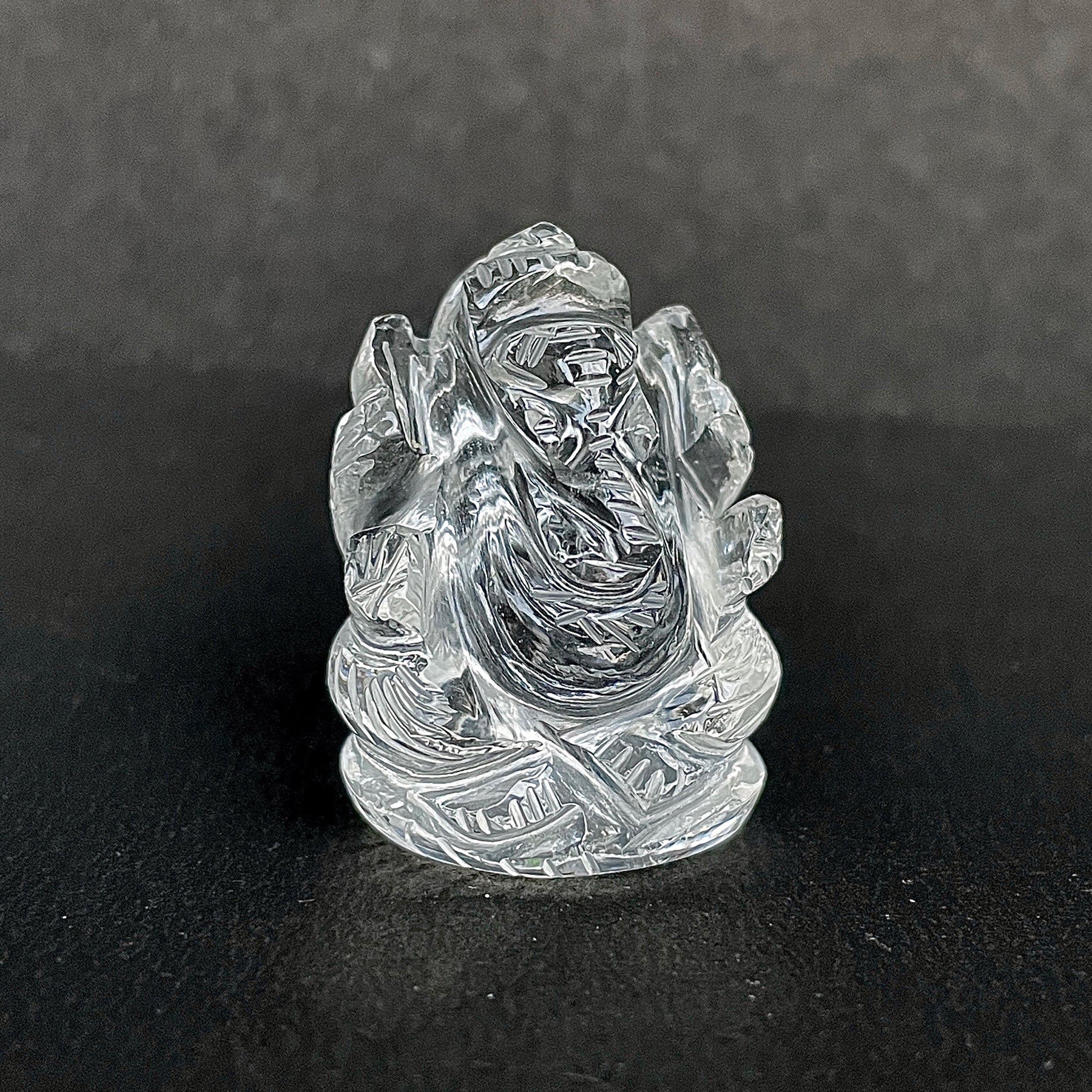 รูปเคารพพระพิฆเนศคริสตัลควอตซ์ 130 กะรัต สูง 3.3 ซม.(CST-MRT-110.)