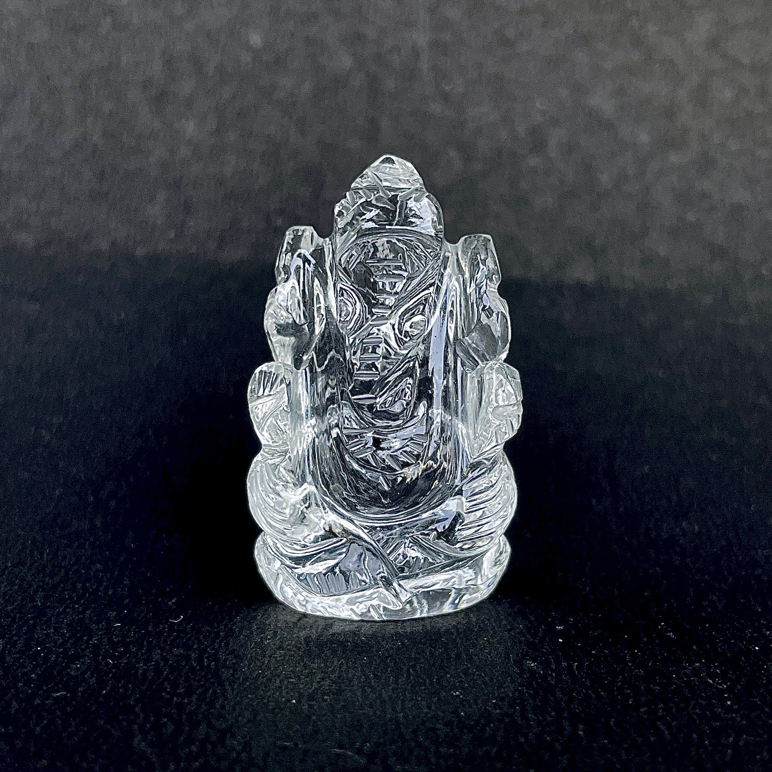 รูปเคารพพระพิฆเนศคริสตัลควอตซ์ 106.5 กะรัต สูง 3.8 ซม.(CST-MRT-111.)