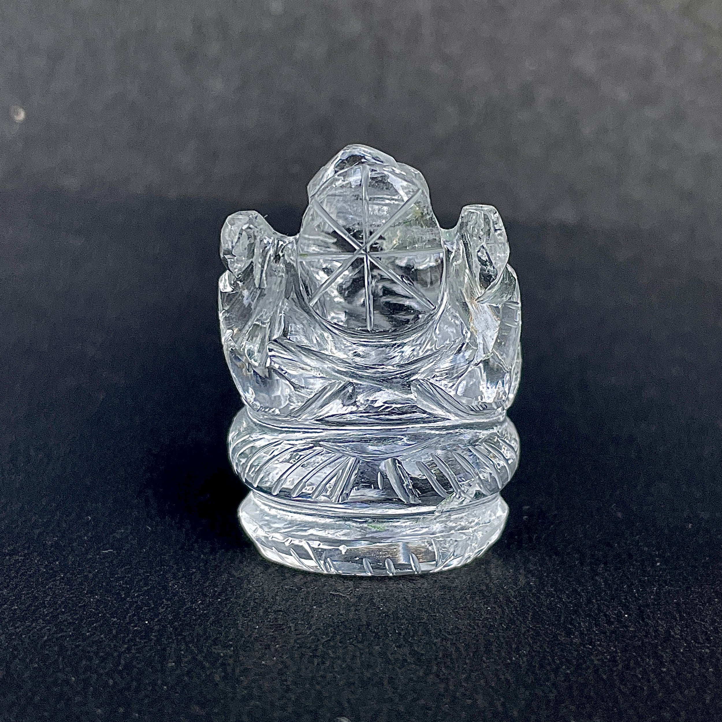 รูปเคารพพระพิฆเนศคริสตัลควอตซ์ 146 กะรัต สูง 3.8 ซม.(CST-MRT-112.)