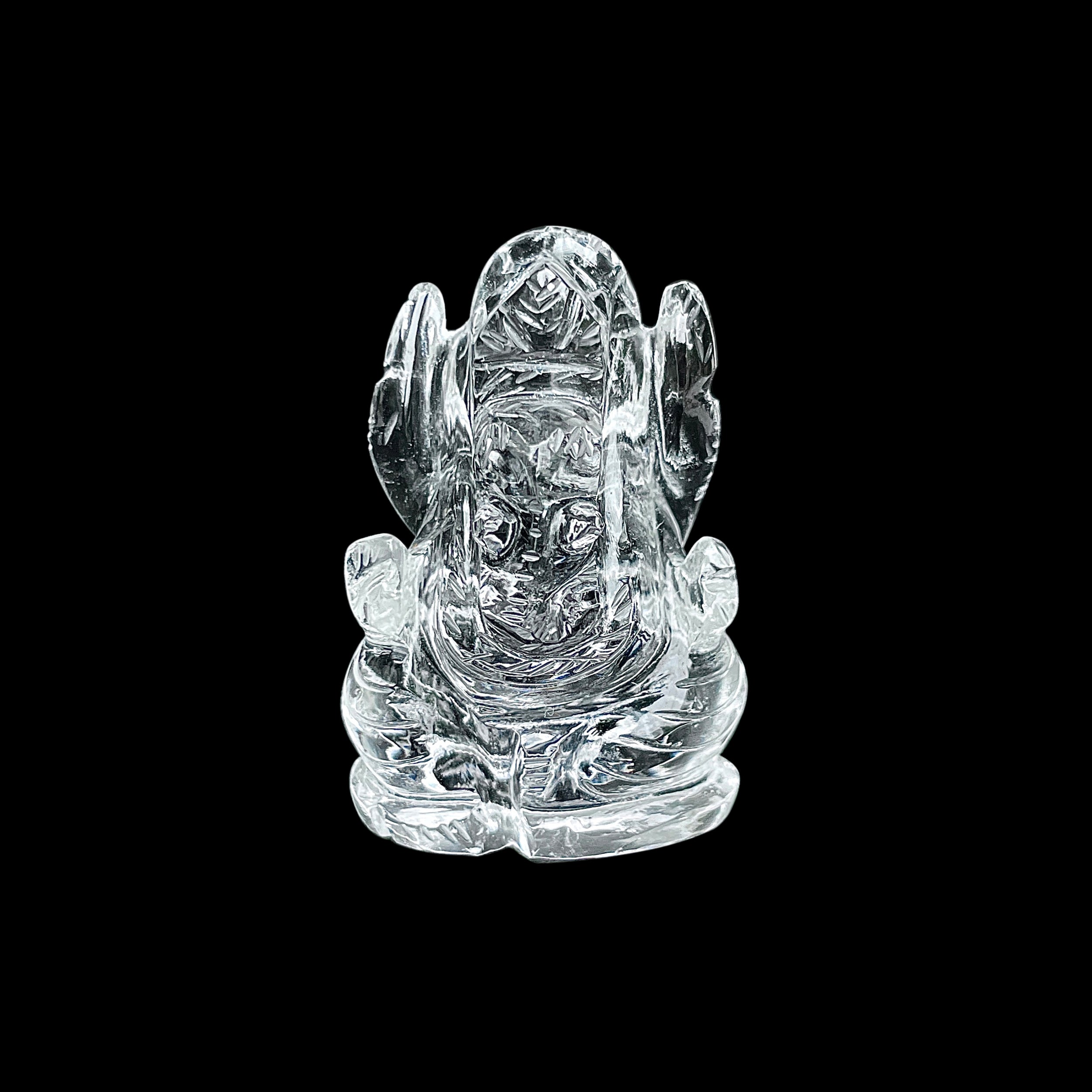 รูปเคารพพระพิฆเนศคริสตัลควอตซ์ 132 กะรัต สูง 4 ซม.(CST-MRT-113.)