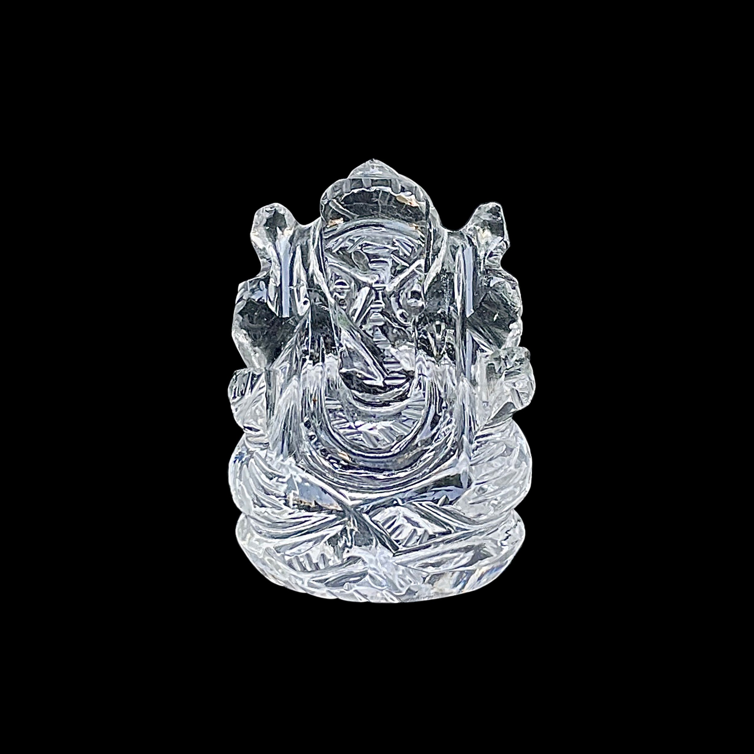 รูปเคารพพระพิฆเนศคริสตัลควอตซ์ 89 กะรัต สูง 3 ซม.(CST-MRT-114.)